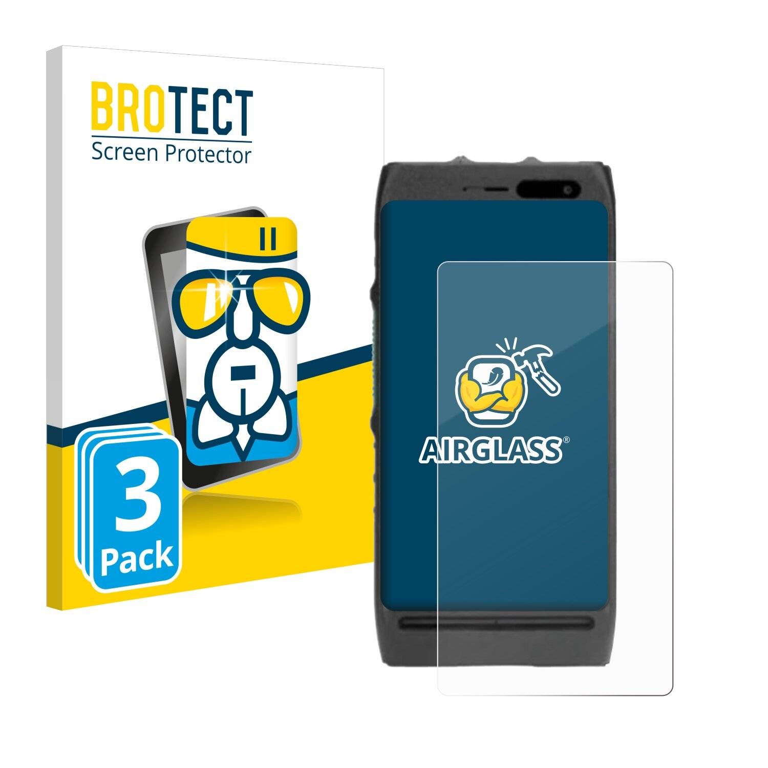 3x BROTECT AirGlass Glas Panzer-Folie für Motorola Lex C10 -