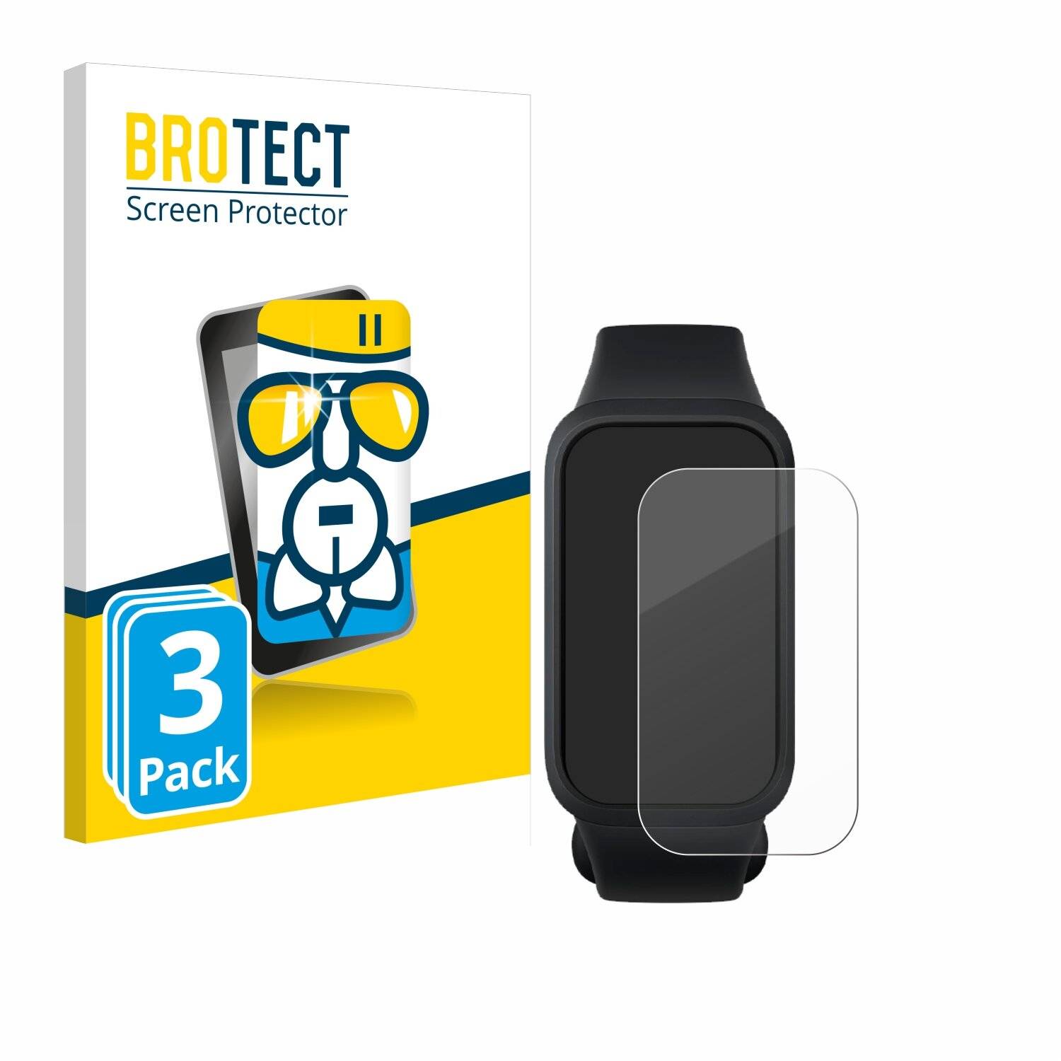 3x BROTECT AirGlass Glas Panzer-Folie für Xiaomi Mi Smart Band 9 Active -