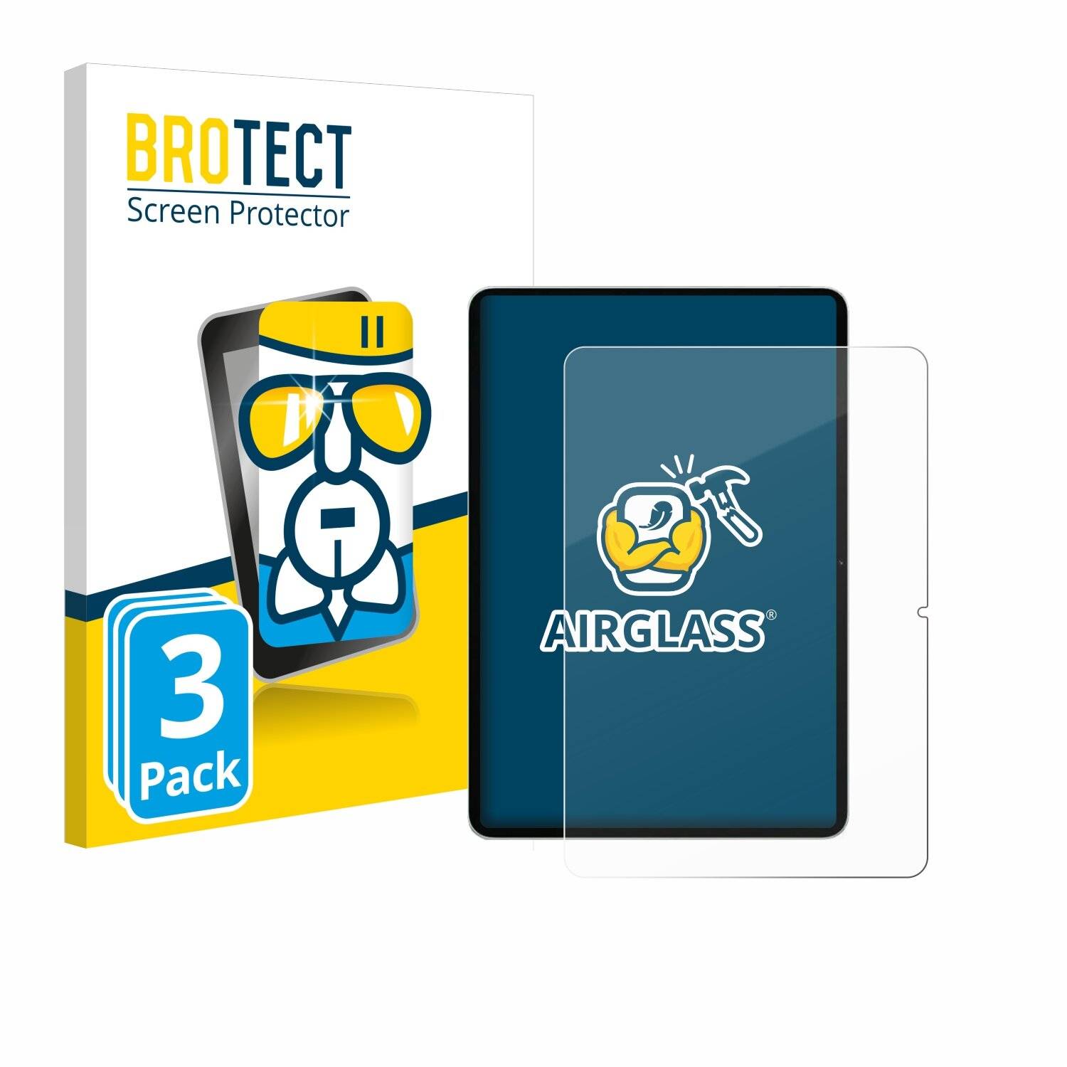 3x BROTECT AirGlass Glas Panzer-Folie für Xiaomi Pad 7 -