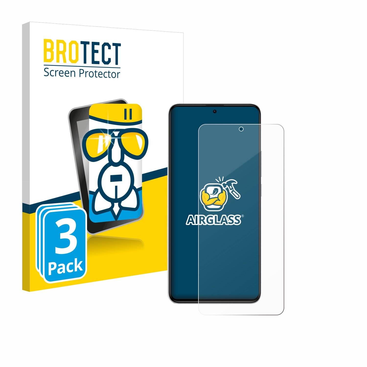 3x BROTECT AirGlass Glas Panzer-Folie für Xiaomi Redmi K60 Pro -