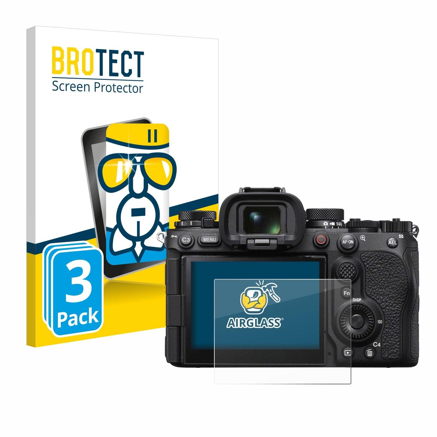 3x BROTECT AirGlass Glas Panzer-Folie für Sony Alpha 1 II (ILCE1M2B) -