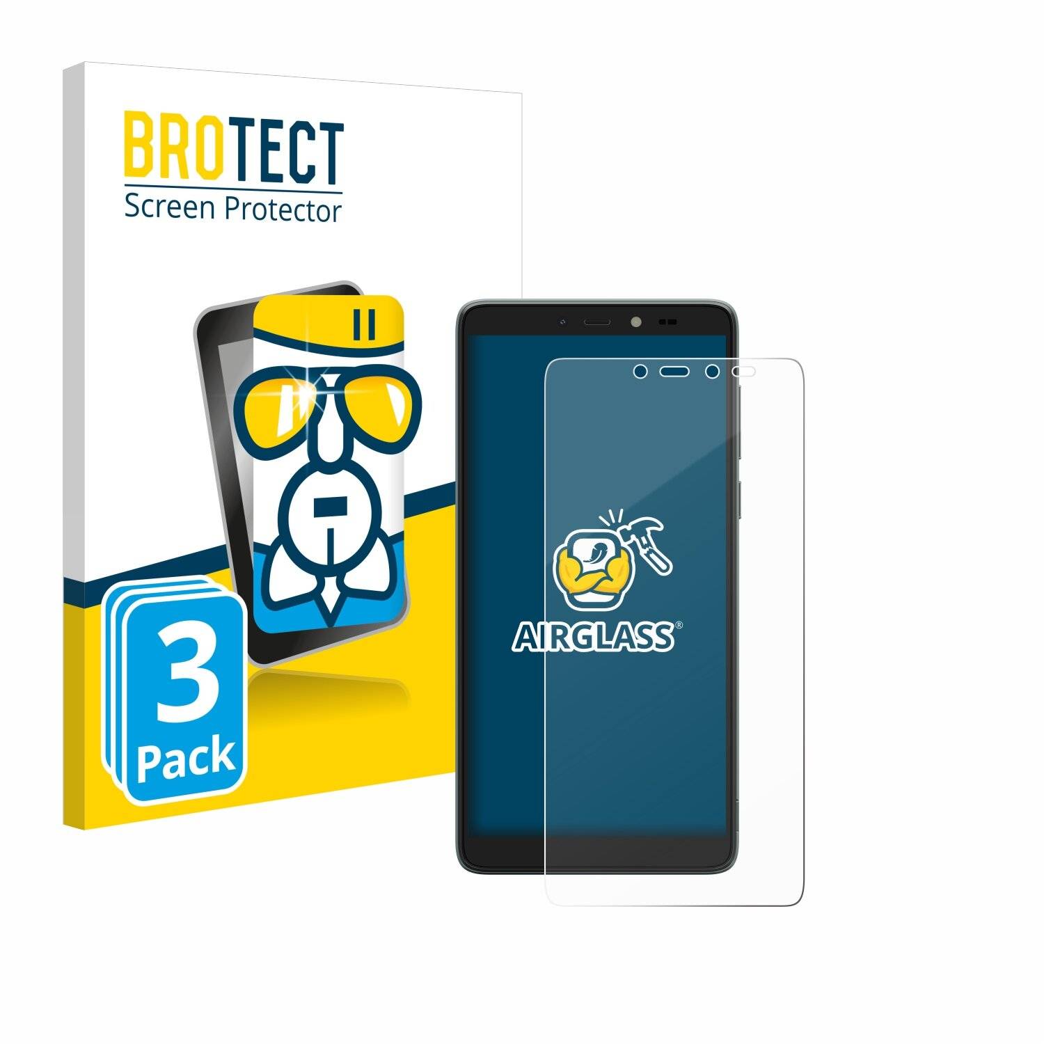 3x BROTECT AirGlass Glas Panzer-Folie für Nokia C2 2nd Edition (2022) -