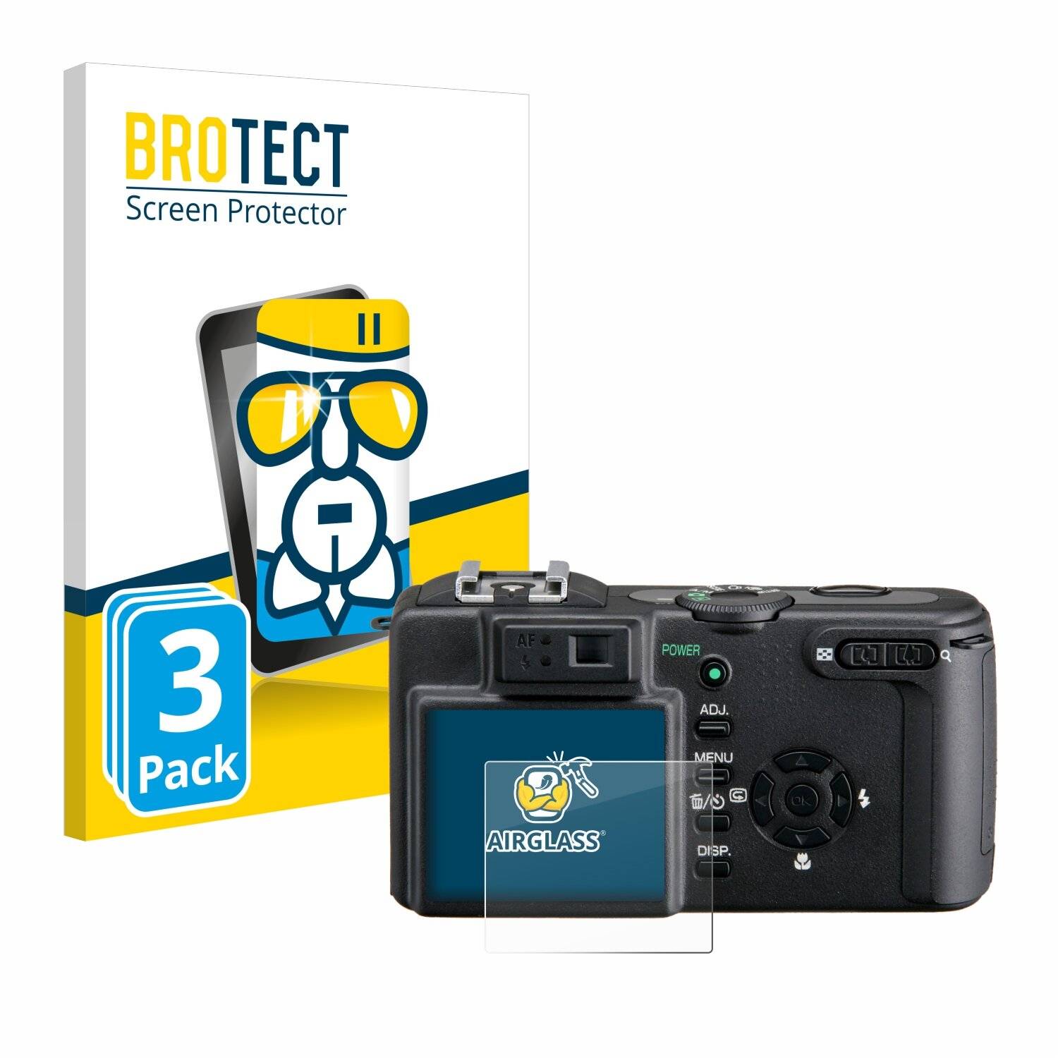 3x BROTECT AirGlass Glas Panzer-Folie für Ricoh Caplio GX8 -