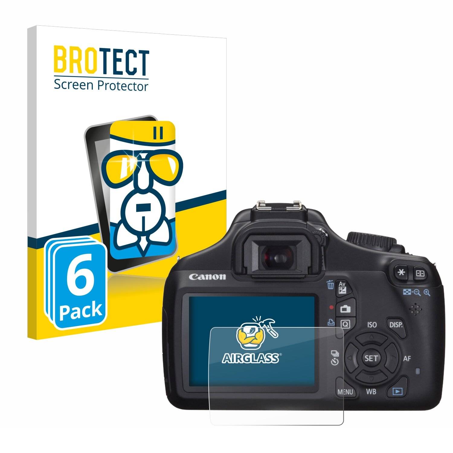 6x BROTECT AirGlass Glas Panzer-Folie für Canon EOS 1100D -