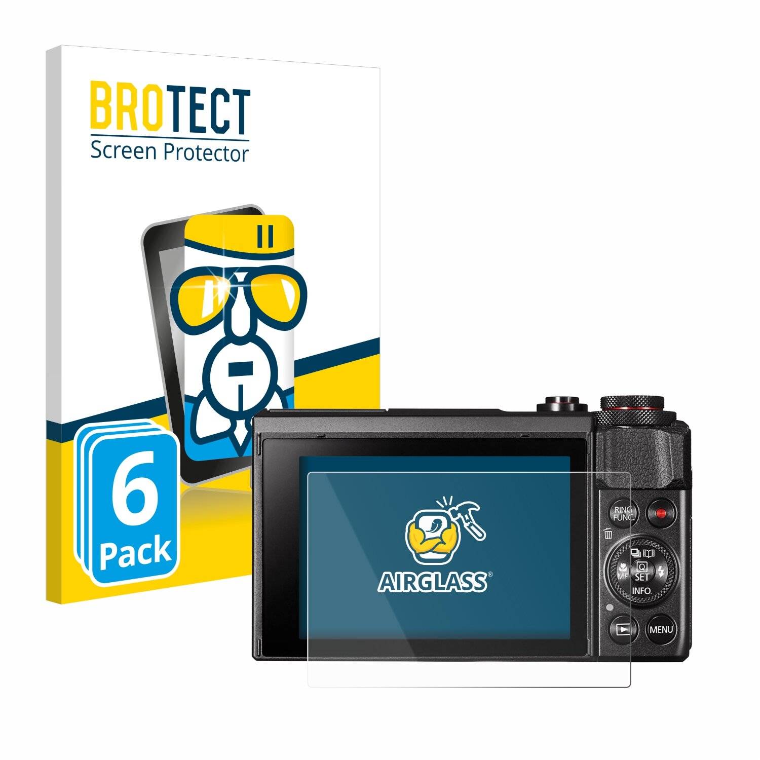 6x BROTECT AirGlass Glas Panzer-Folie für Canon PowerShot G7 X Mark II -