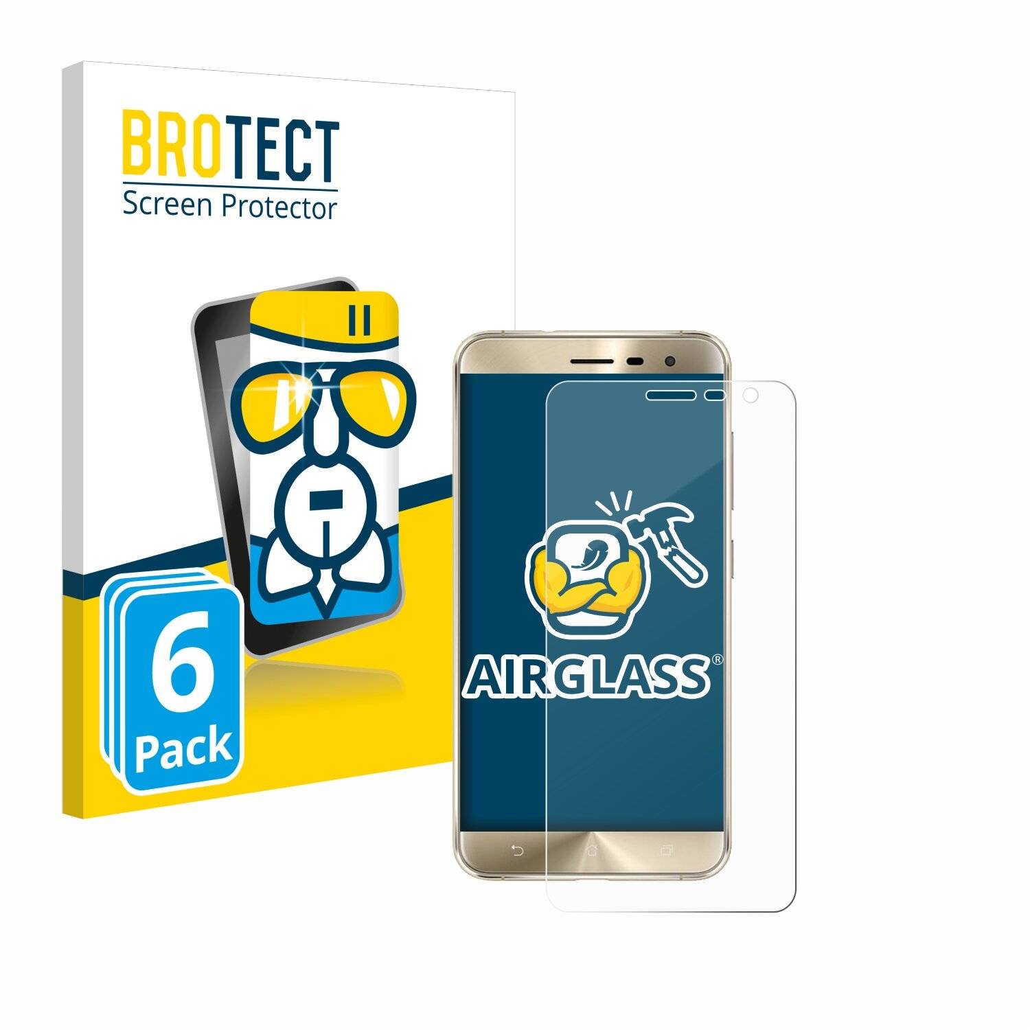 6x BROTECT AirGlass Glas Panzer-Folie für ASUS ZenFone 3 ZE552KL -