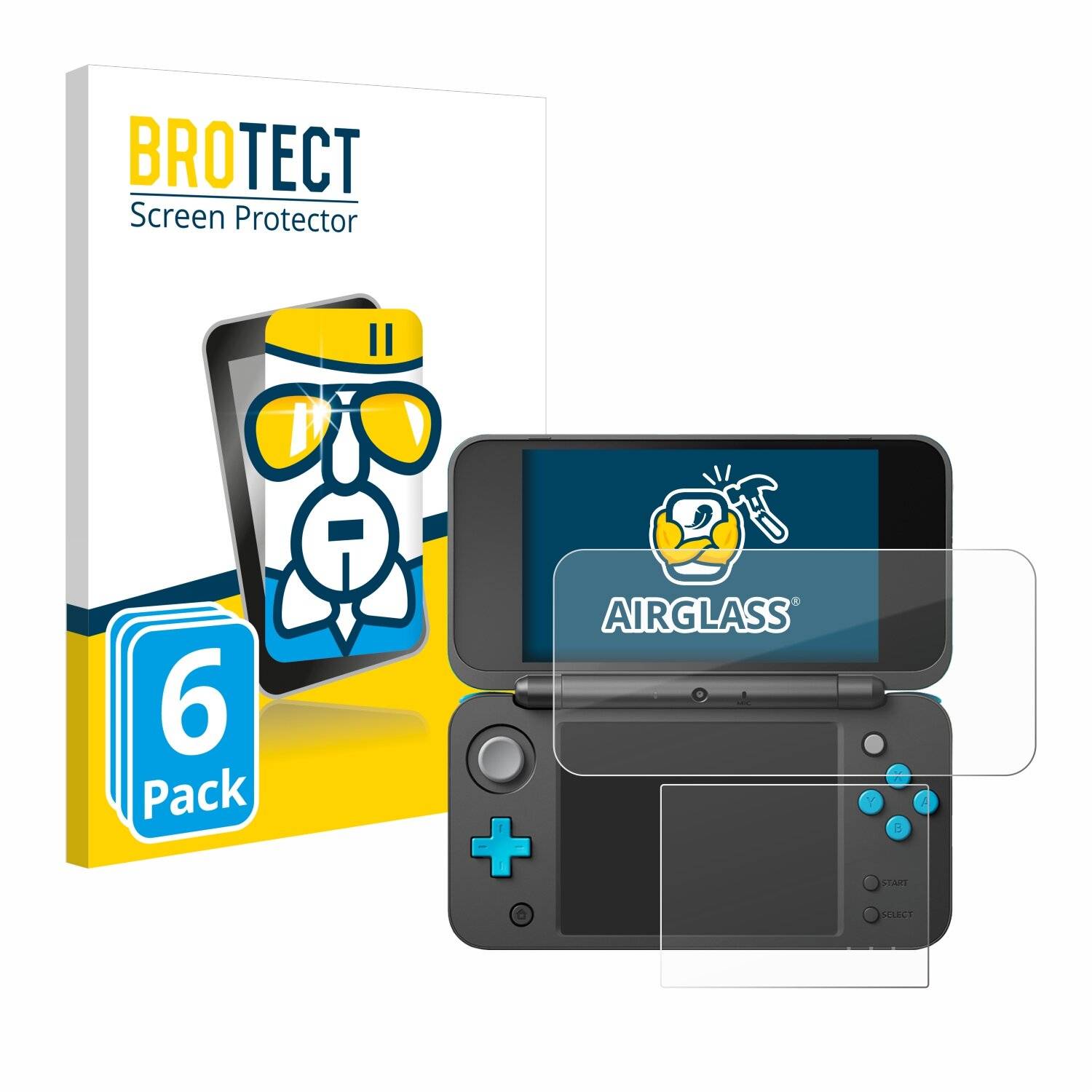 6x BROTECT AirGlass Glas Panzer-Folie für New Nintendo 2DS XL -
