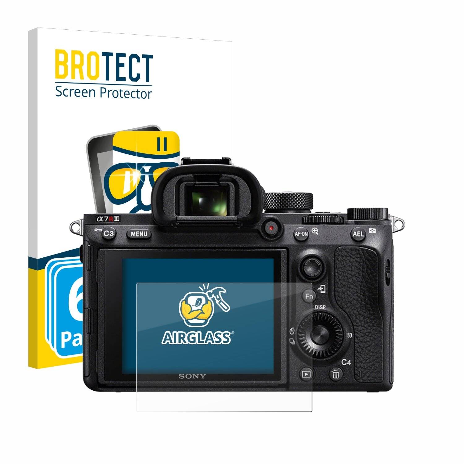 6x BROTECT AirGlass Glas Panzer-Folie für Sony Alpha 7R III -