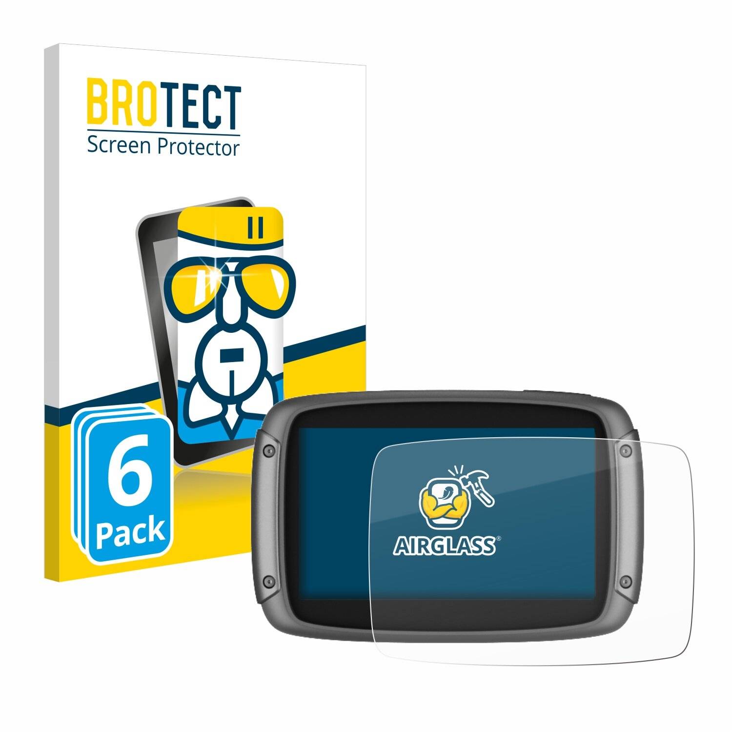 6x BROTECT AirGlass Glas Panzer-Folie für TomTom Rider 550 -