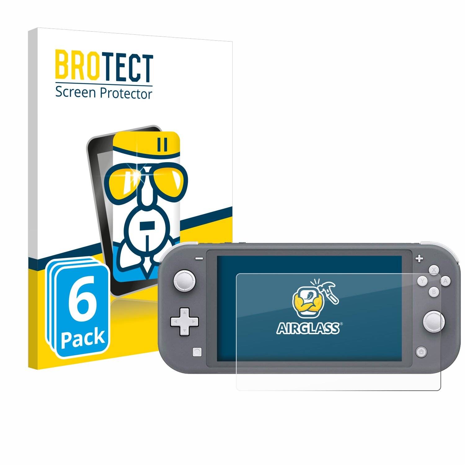 6x BROTECT AirGlass Glas Panzer-Folie für Nintendo Switch Lite -
