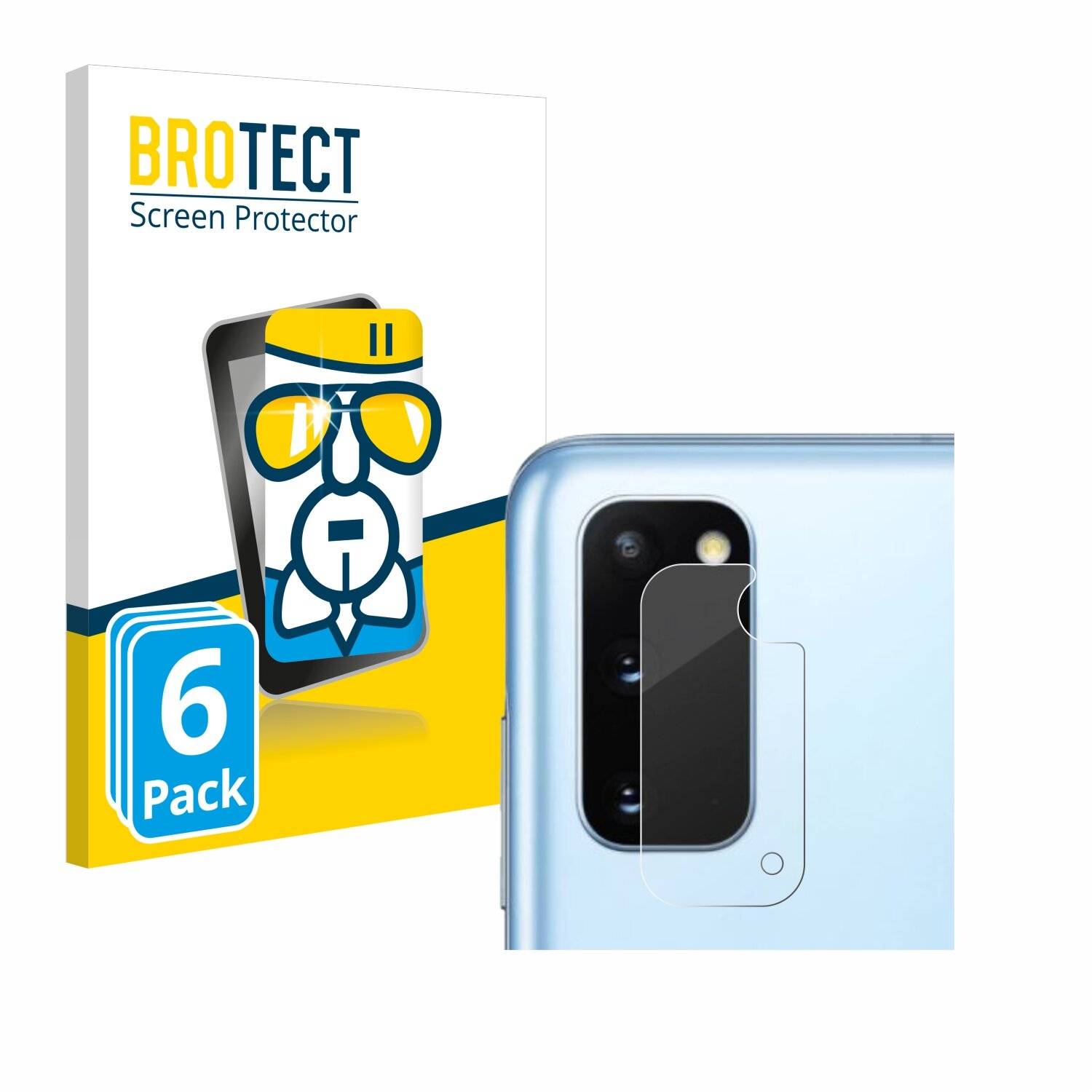 6x BROTECT AirGlass Glas Panzer-Folie für Samsung Galaxy S20 (NUR Kameraschutz) -