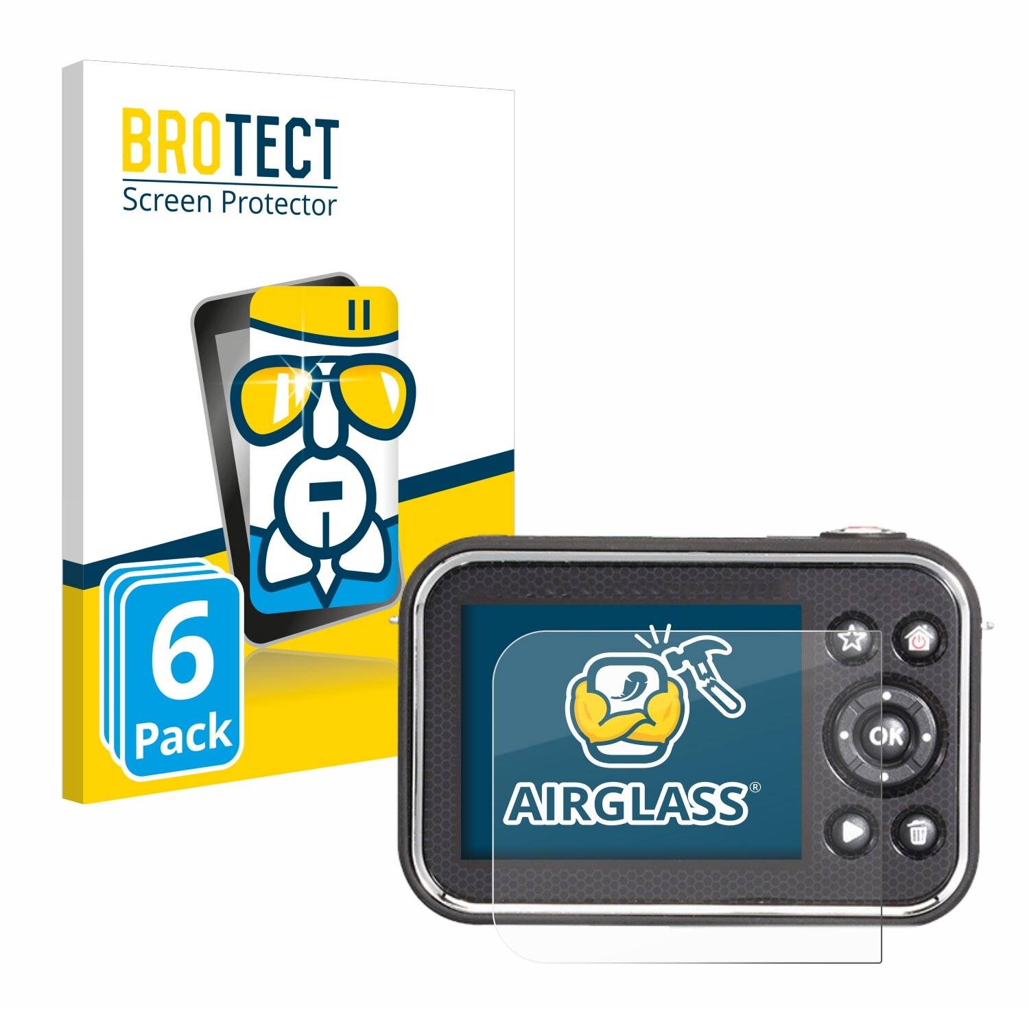 6x BROTECT AirGlass Glas Panzer-Folie für Vtech Kidizoom Video Studio HD -