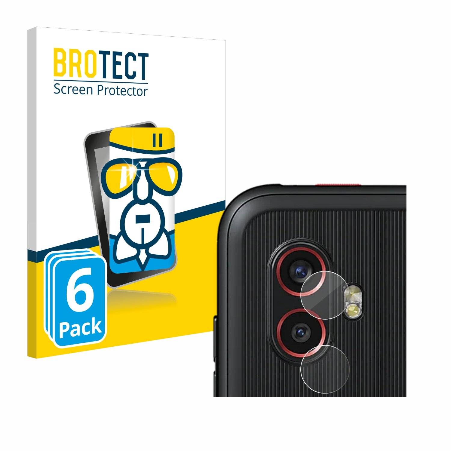 6x BROTECT AirGlass Glas Panzer-Folie für Samsung Galaxy Xcover 6 Pro (NUR Kameraschutz) -