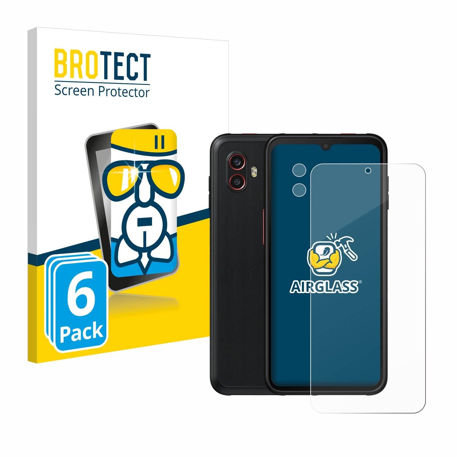 6x BROTECT AirGlass Glas Panzer-Folie für Samsung Galaxy Xcover 6 Pro (Display+Kamera) -