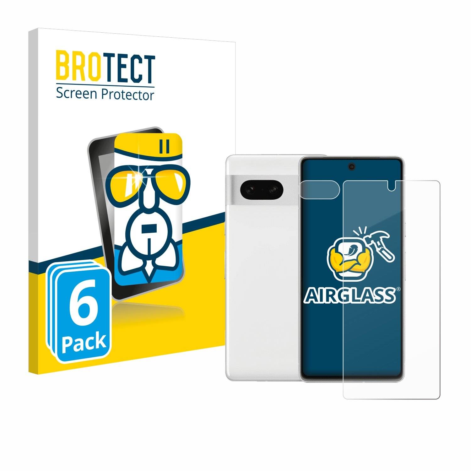 6x BROTECT AirGlass Glas Panzer-Folie für Google Pixel 7 (Display+Kamera) -
