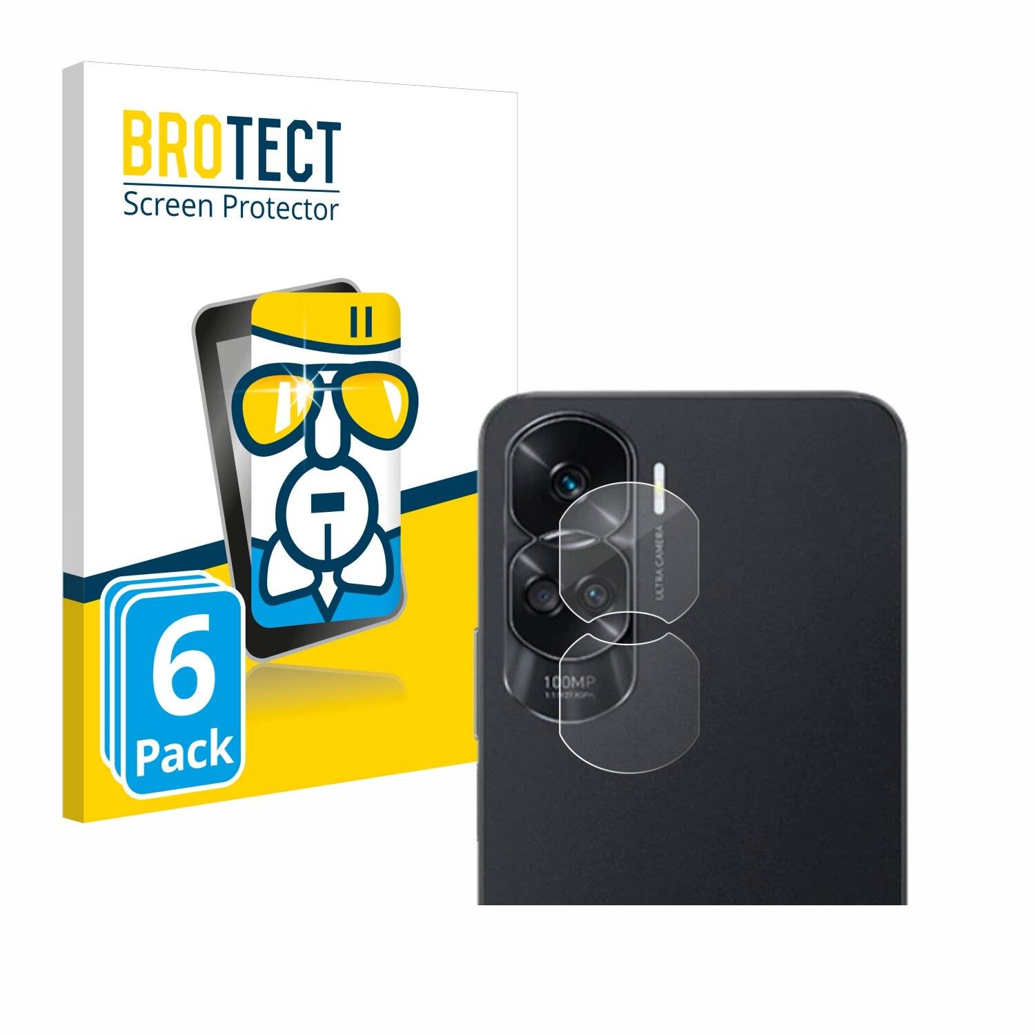 6x BROTECT AirGlass Glas Panzer-Folie für Honor 90 Lite (NUR Kameraschutz) -
