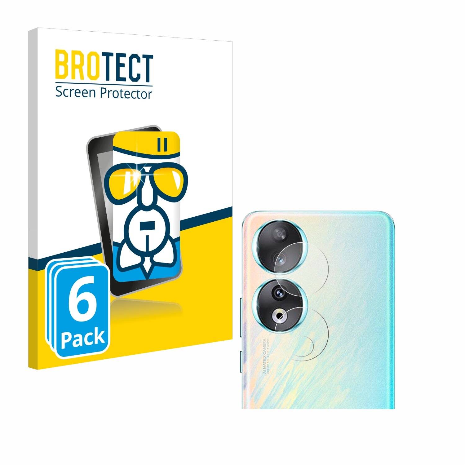 6x BROTECT AirGlass Glas Panzer-Folie für Honor 90 (NUR Kameraschutz) -