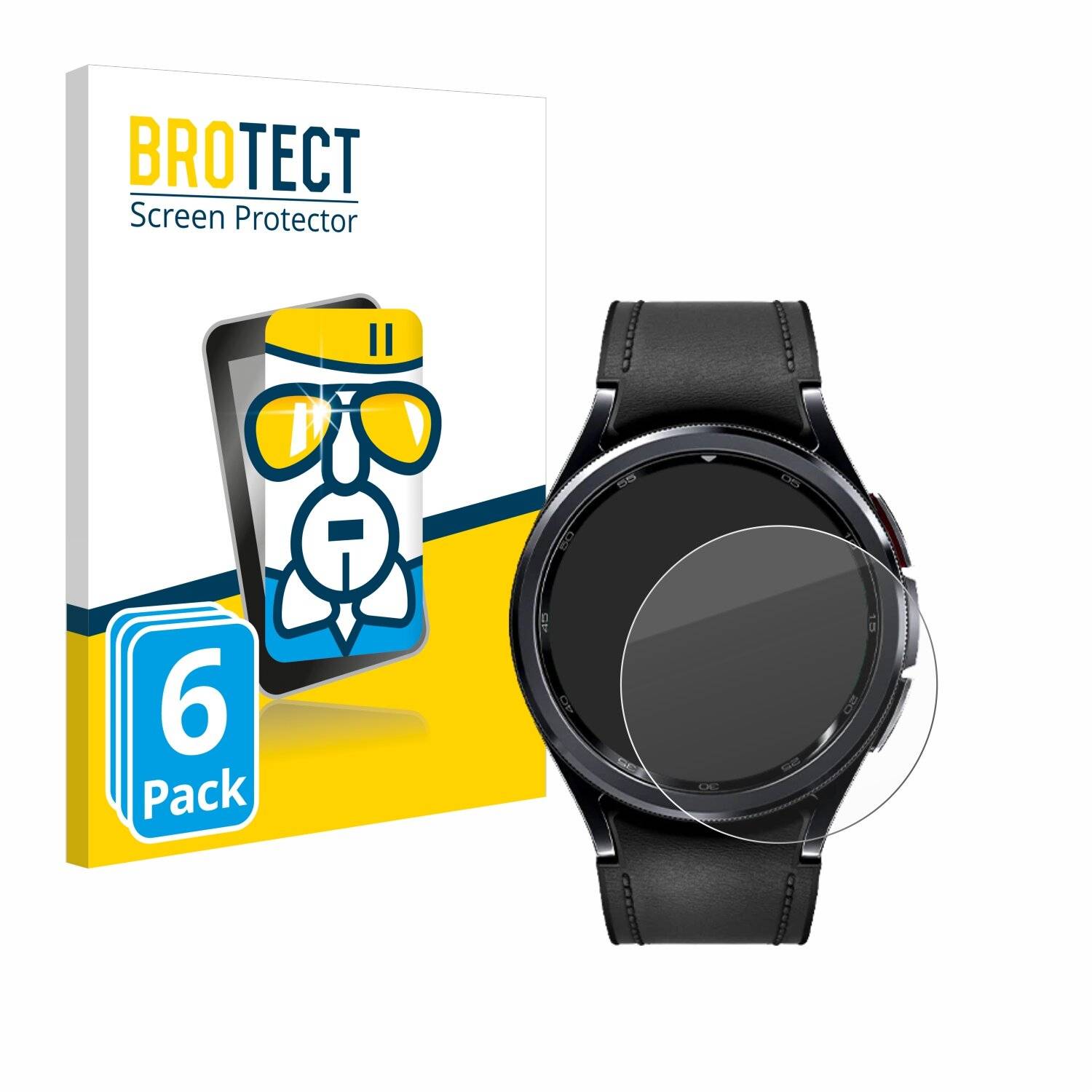 6x BROTECT AirGlass Glas Panzer-Folie für Samsung Galaxy Watch 6 Classic (43 mm) -