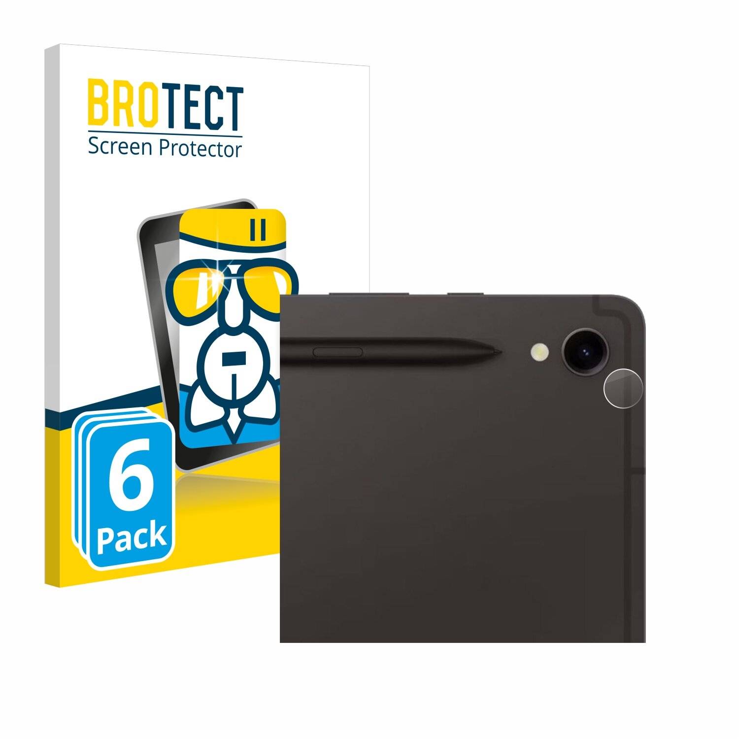 6x BROTECT AirGlass Glas Panzer-Folie für Samsung Galaxy Tab S9 WiFi (NUR Kameraschutz) -