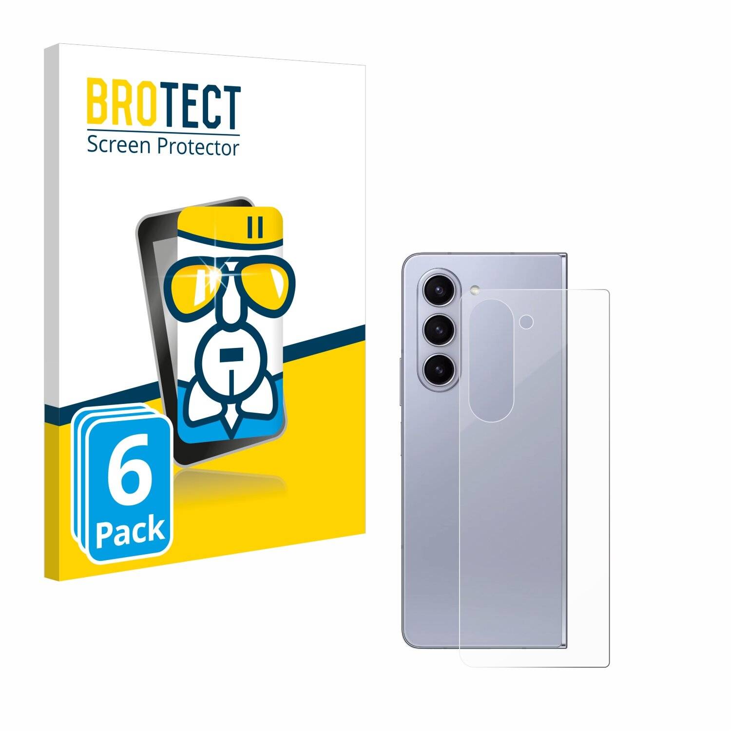 6x BROTECT AirGlass Glas Panzer-Folie für Samsung Galaxy Z Fold 5 (Rückseite) -