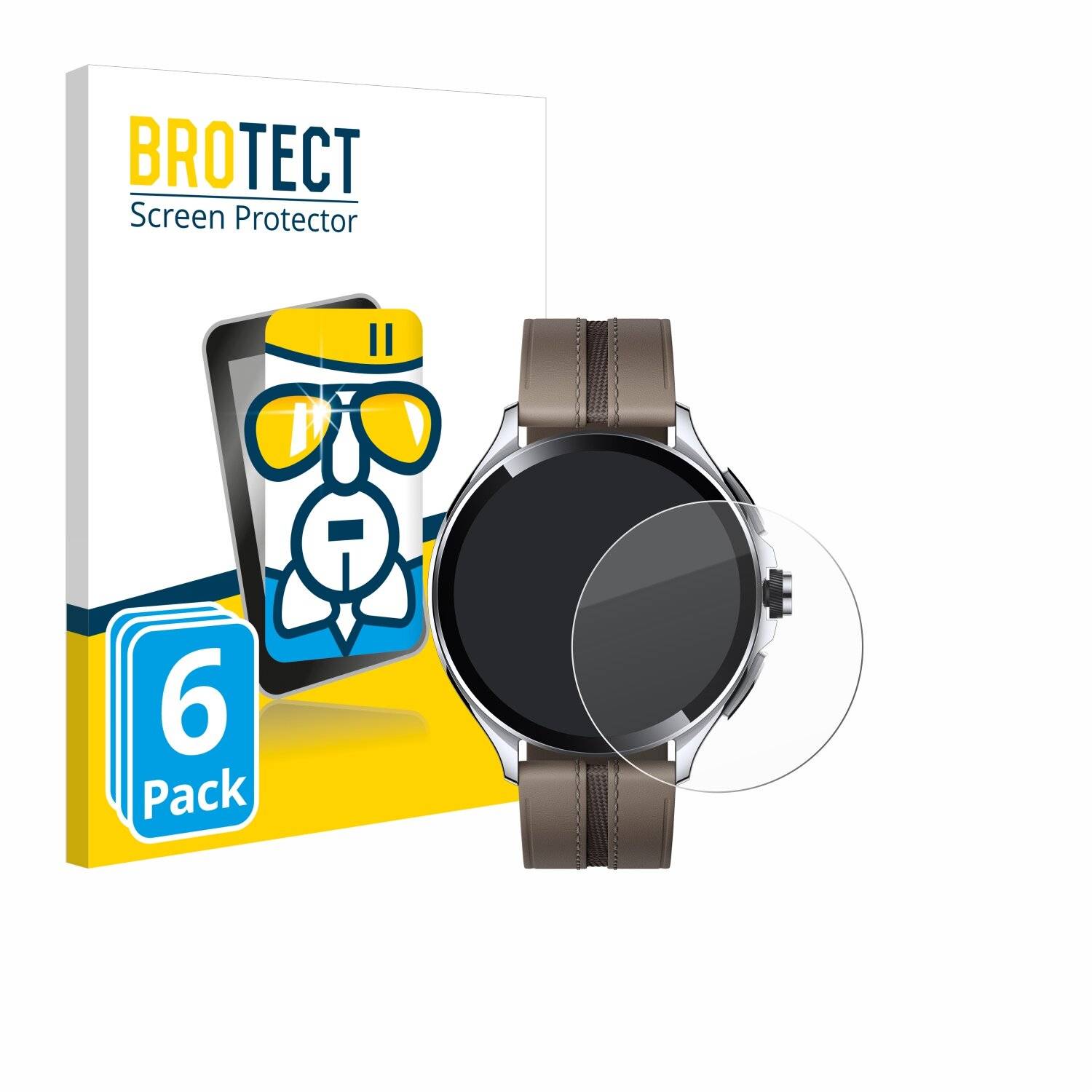6x BROTECT AirGlass Glas Panzer-Folie für Xiaomi Watch 2 Pro -
