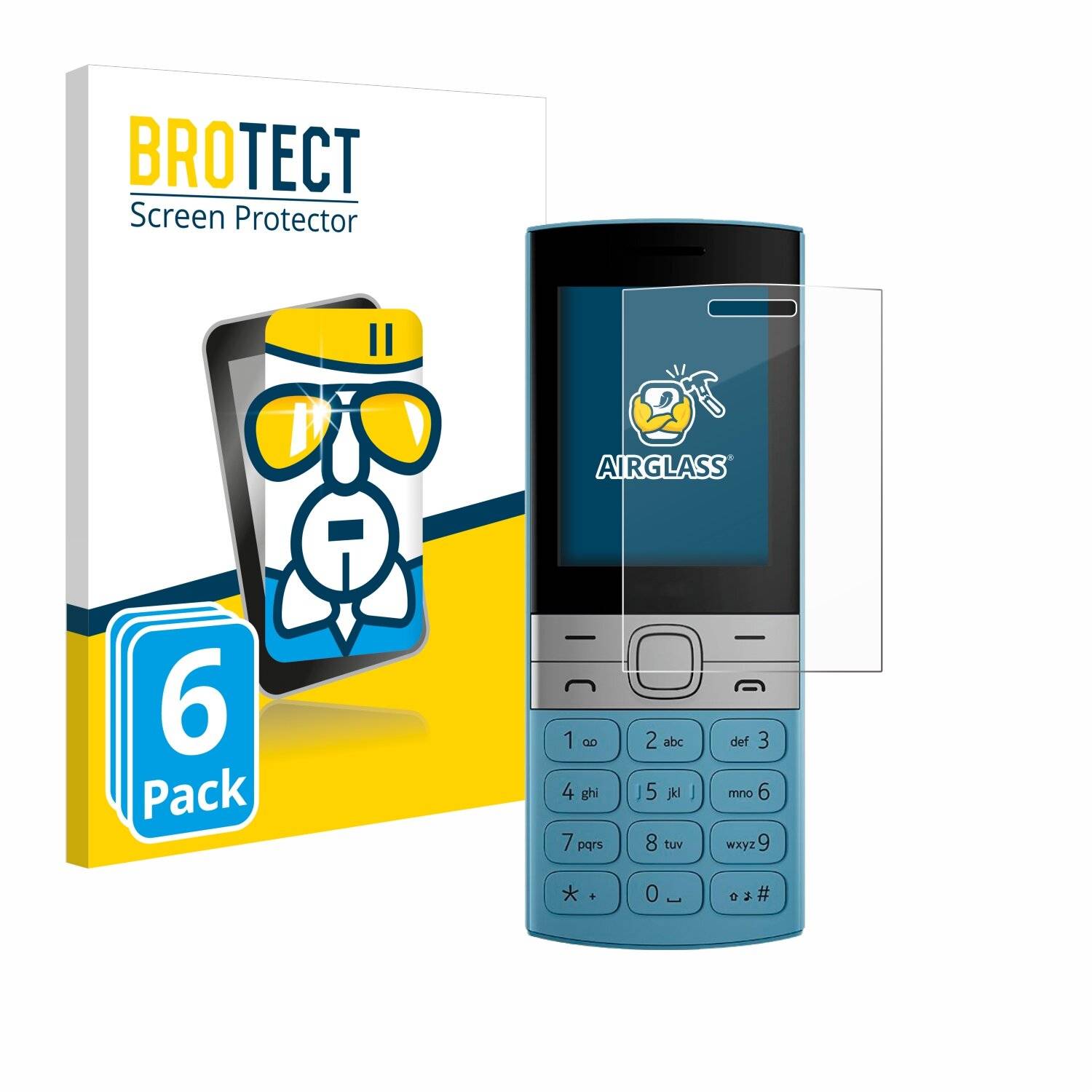6x BROTECT AirGlass Glas Panzer-Folie für Nokia 150 (2023) -