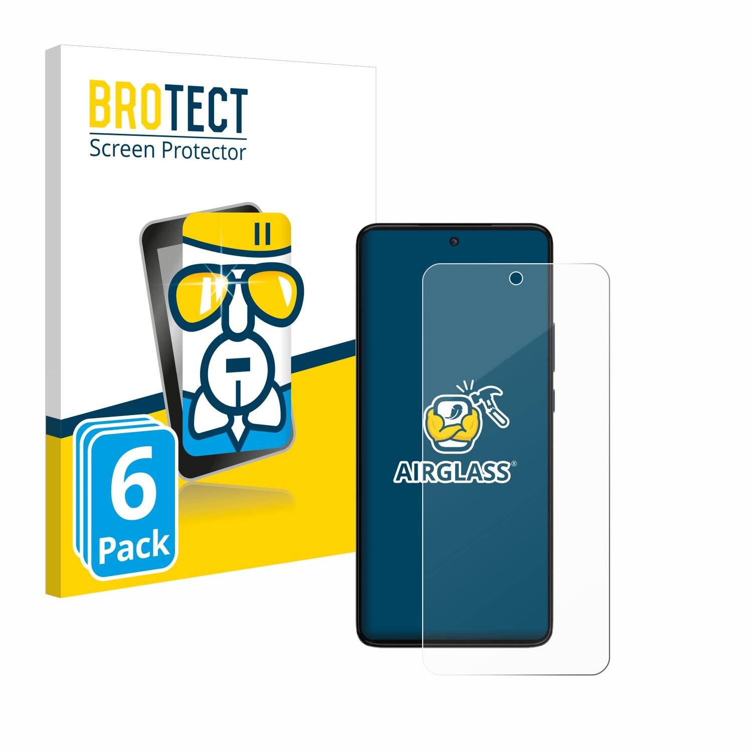 6x BROTECT AirGlass Glas Panzer-Folie für Motorola Moto G84 -