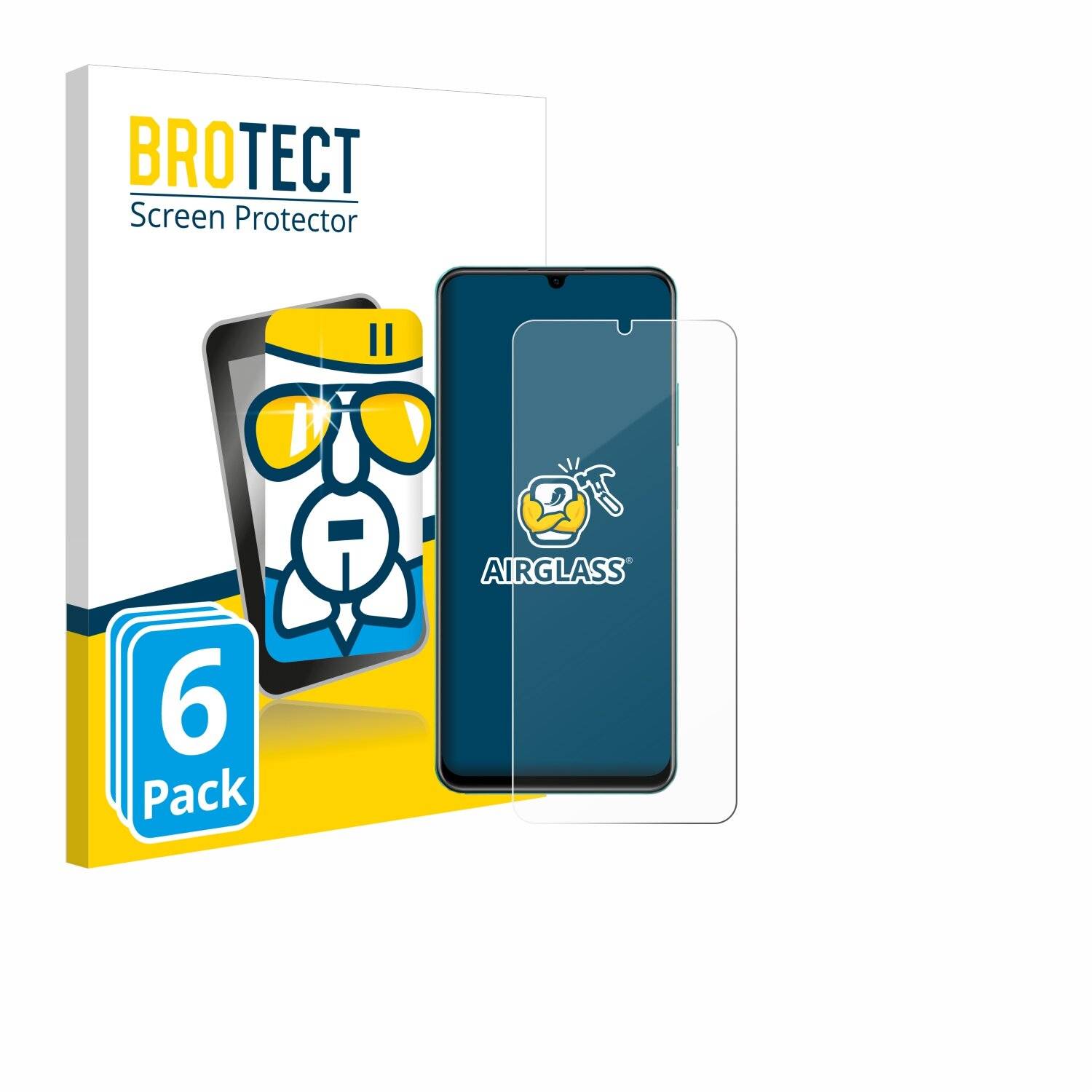 6x BROTECT AirGlass Glas Panzer-Folie für realme C51 -
