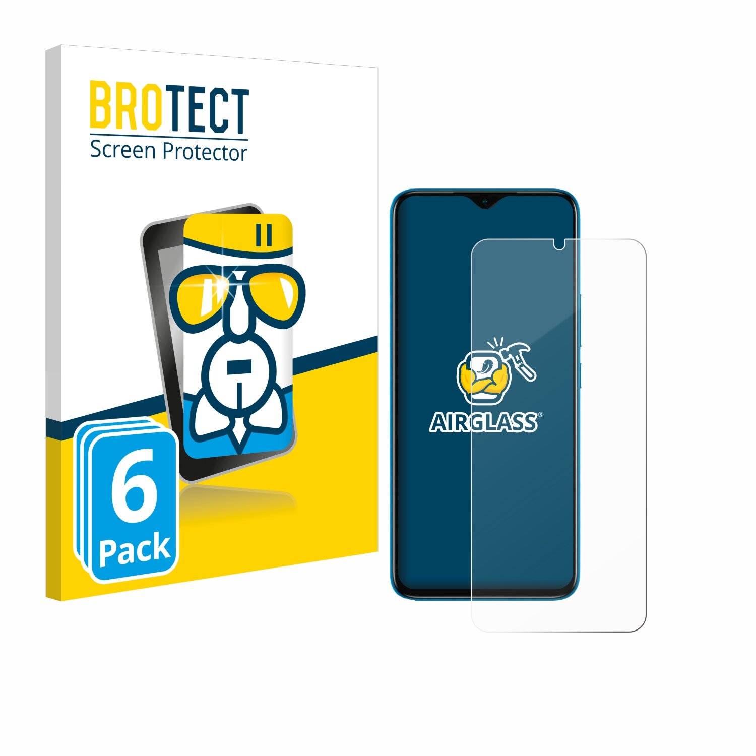 6x BROTECT AirGlass Glas Panzer-Folie für Infinix Smart 6 HD -