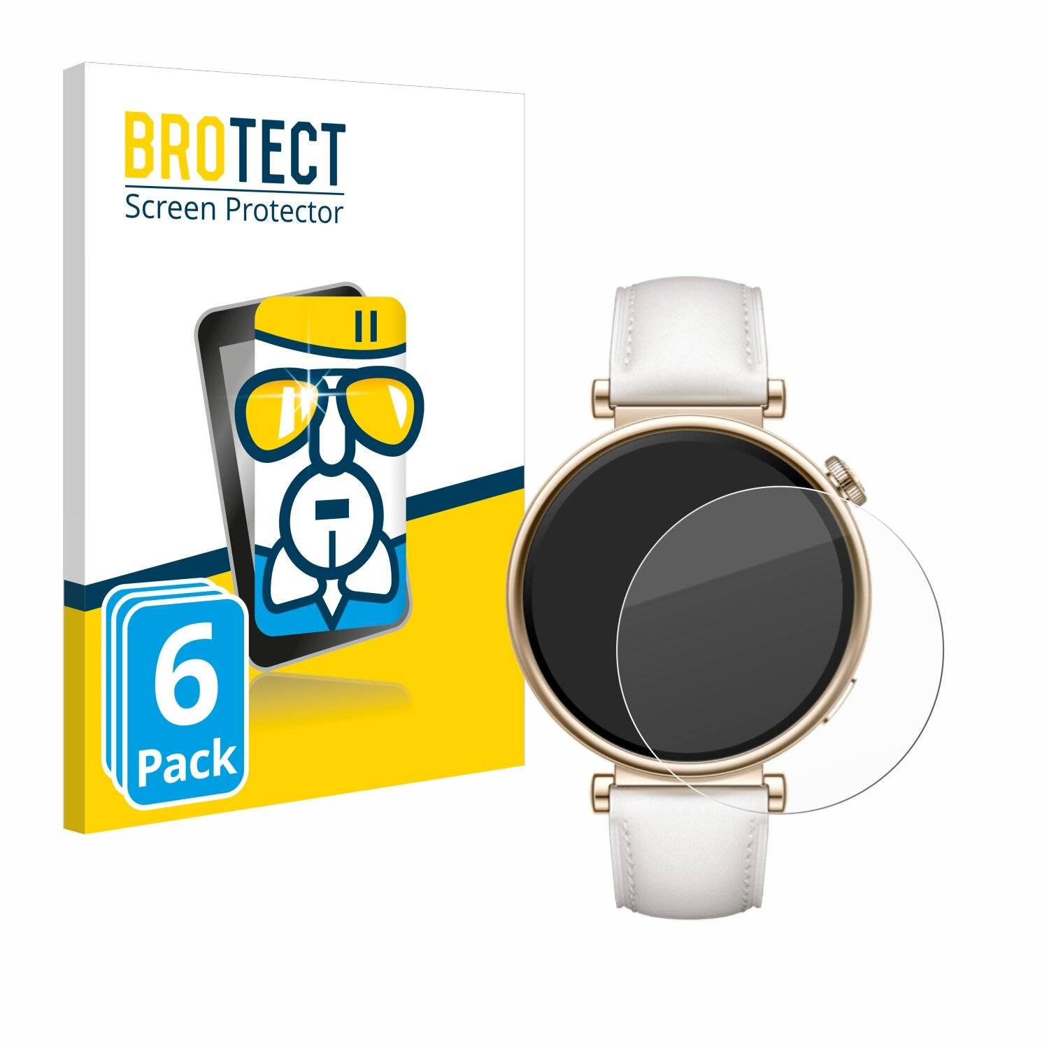 6x BROTECT AirGlass Glas Panzer-Folie für Huawei Watch GT 4 (41mm) -