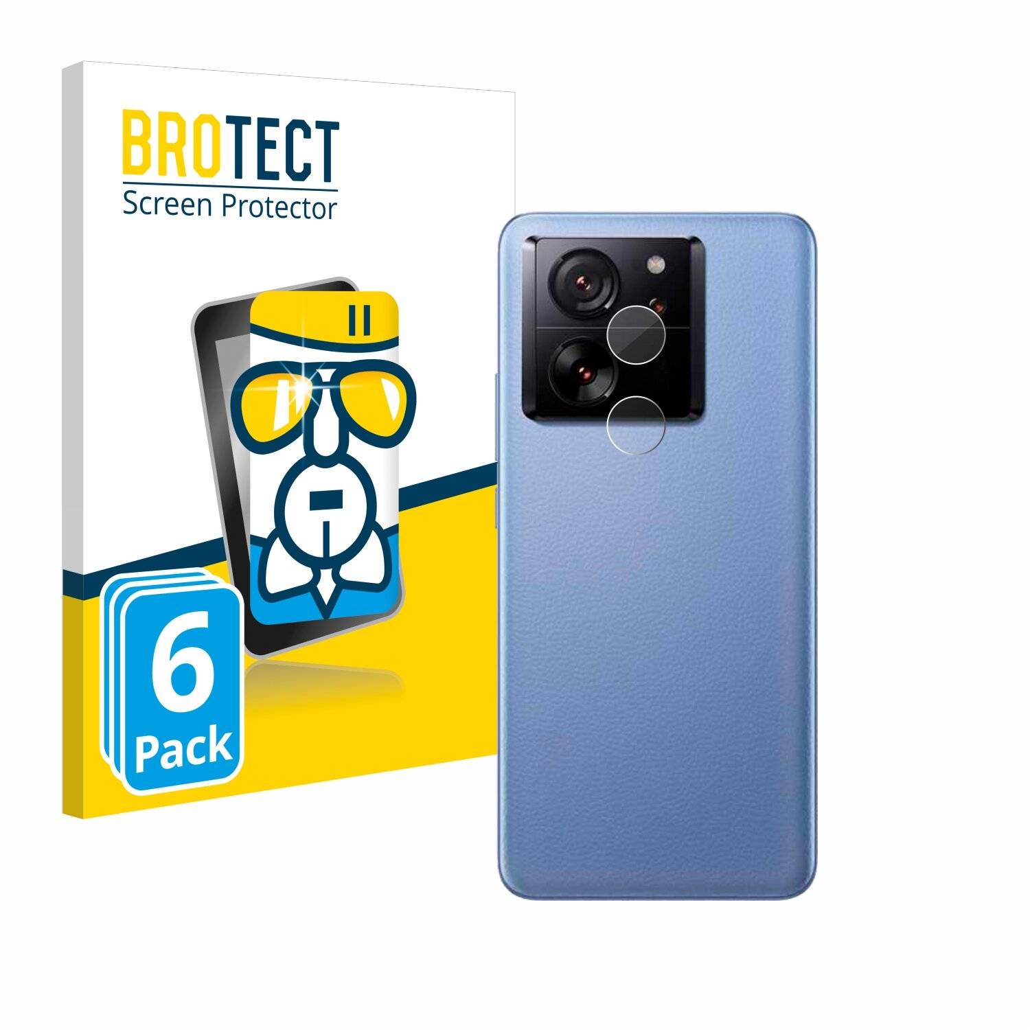 6x BROTECT AirGlass Glas Panzer-Folie für Xiaomi 13T (NUR Kameraschutz) -