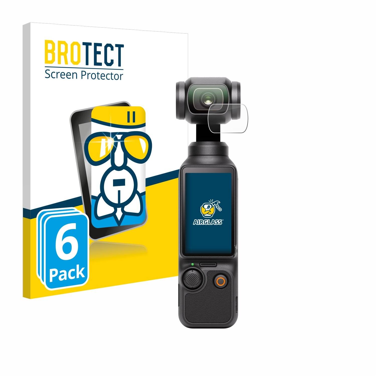 6x BROTECT AirGlass Glas Panzer-Folie für DJI Osmo Pocket 3 (Linse) -