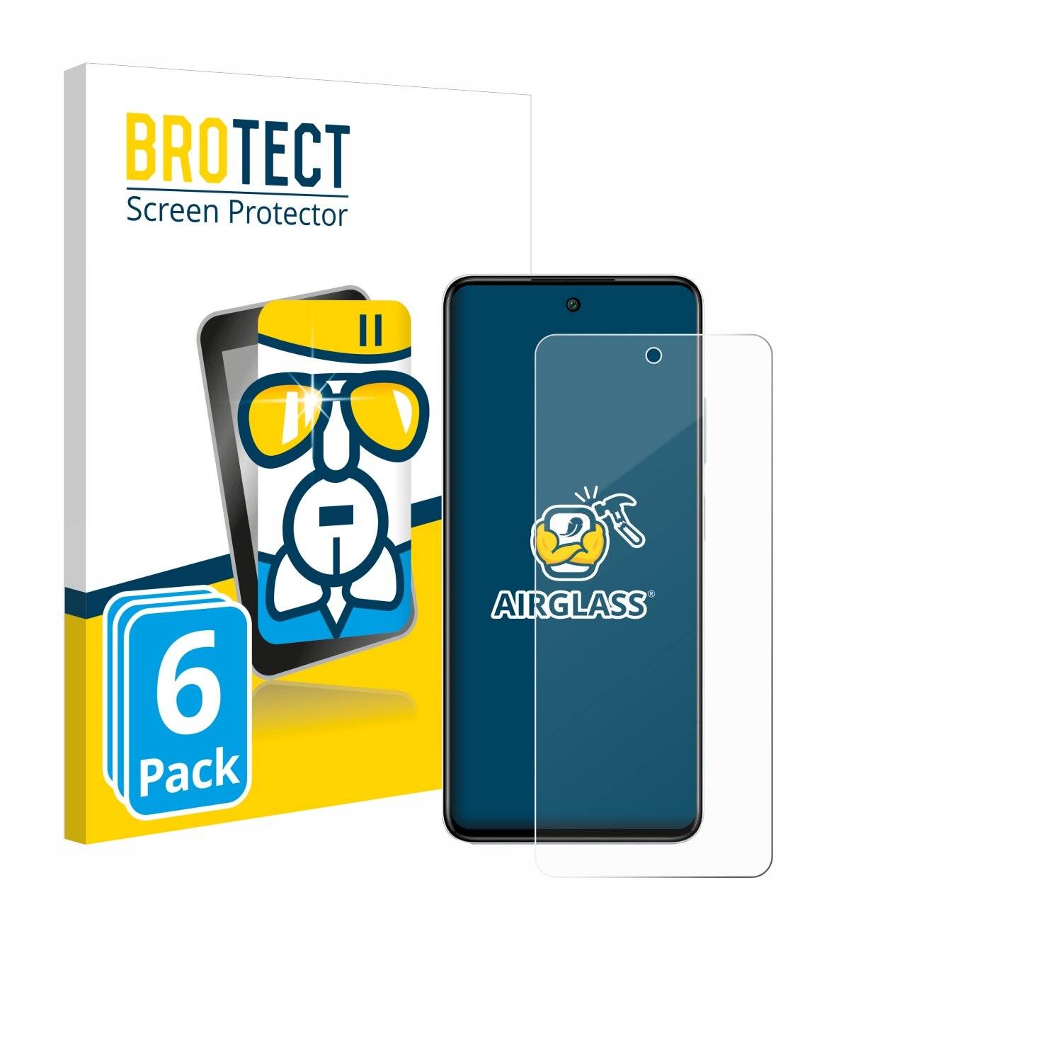 6x BROTECT AirGlass Glas Panzer-Folie für Infinix Smart 8 -