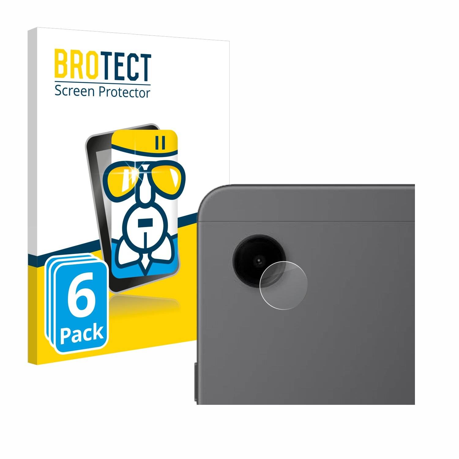 6x BROTECT AirGlass Glas Panzer-Folie für Samsung Galaxy Tab A9 WiFi (NUR Kameraschutz) -