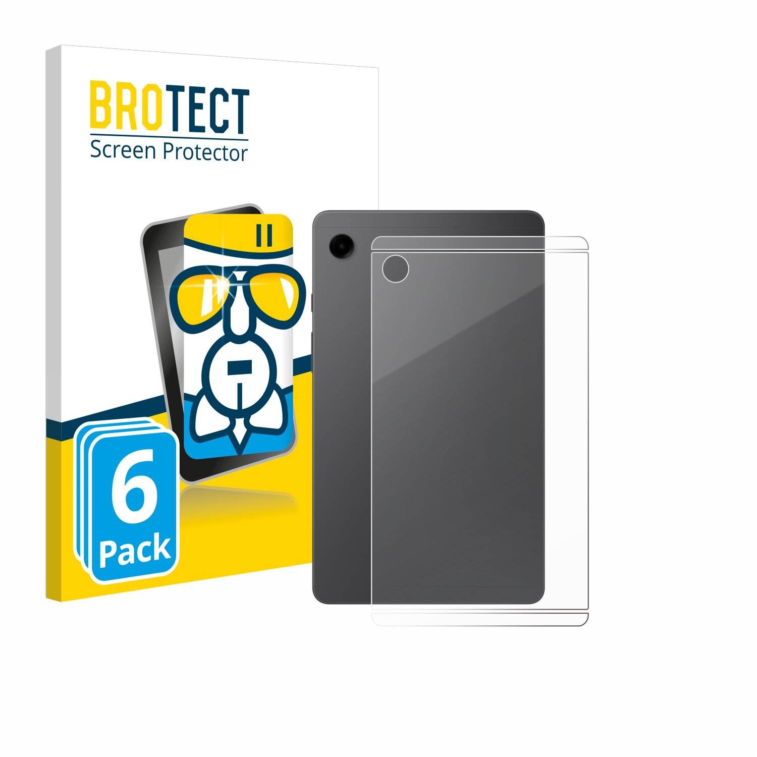 6x BROTECT AirGlass Glas Panzer-Folie für Samsung Galaxy Tab A9 LTE (Rückseite) -