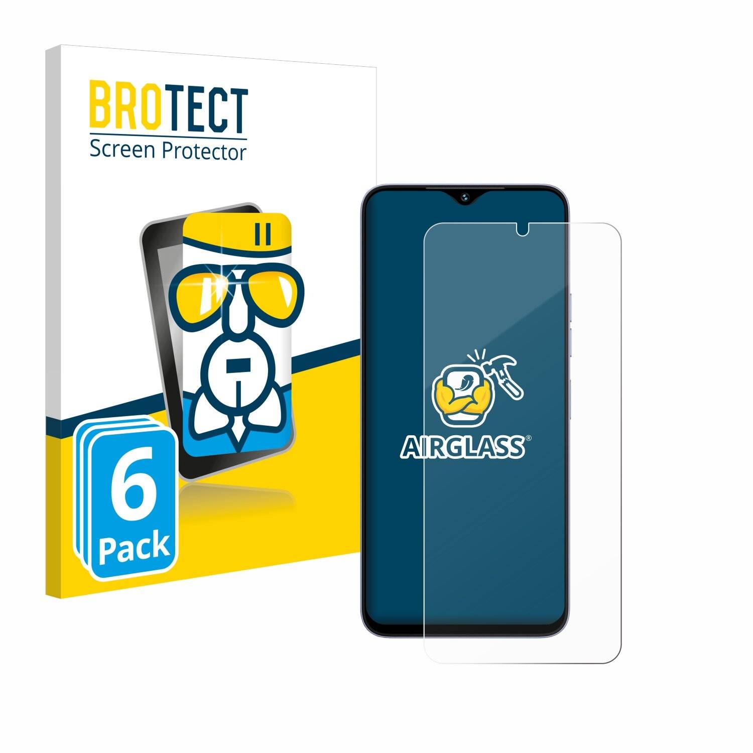 6x BROTECT AirGlass Glas Panzer-Folie für Umidigi G5A -