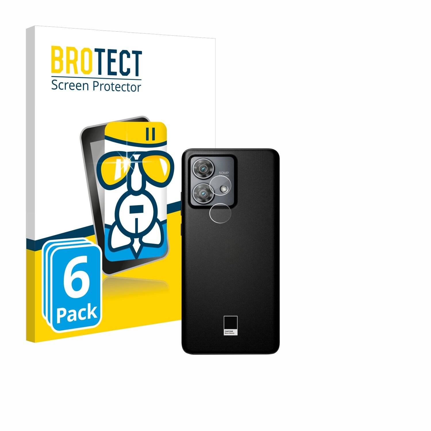 6x BROTECT AirGlass Glas Panzer-Folie für Motorola Edge 40 Neo (NUR Kameraschutz) -