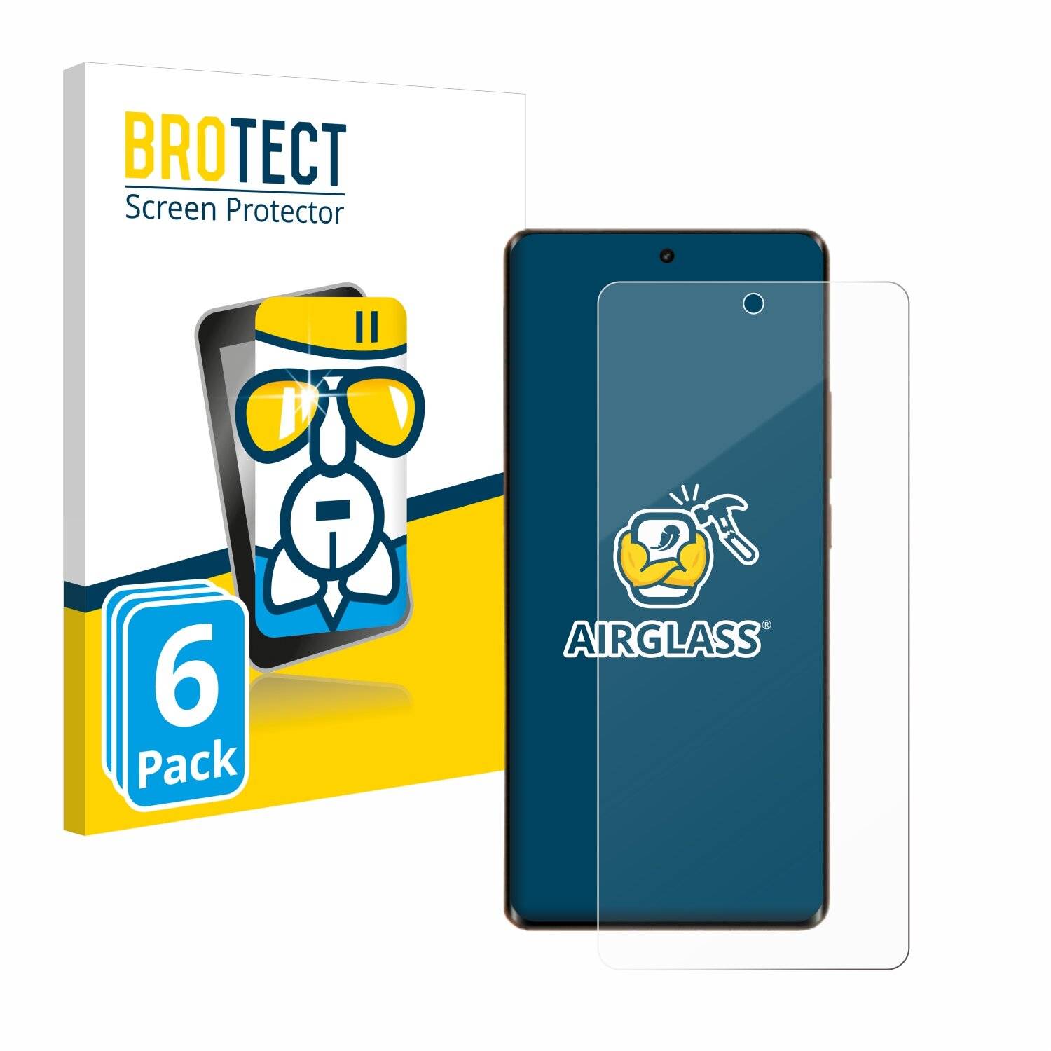 6x BROTECT AirGlass Glas Panzer-Folie für realme GT5 Pro -