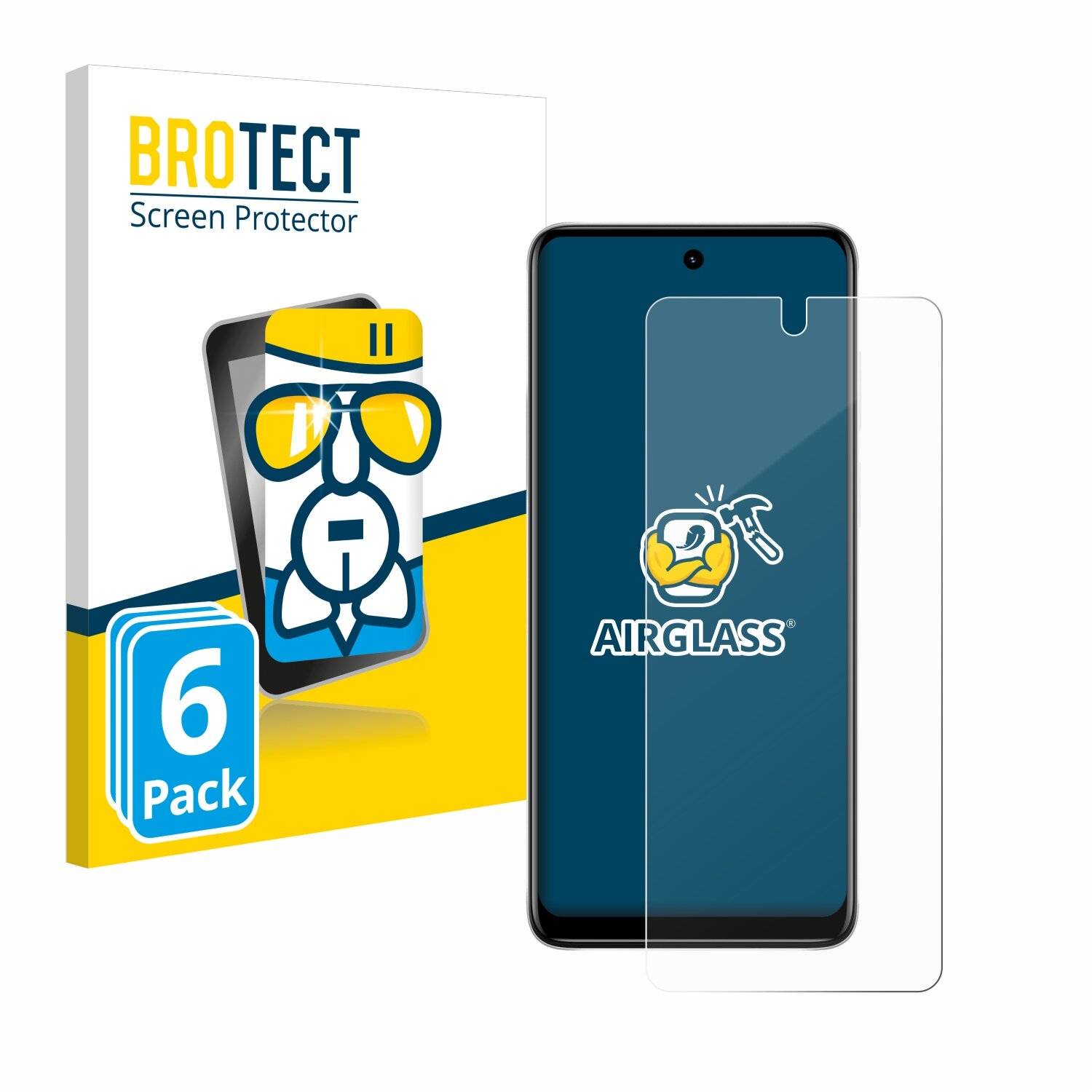 6x BROTECT AirGlass Glas Panzer-Folie für Motorola Moto E32s -