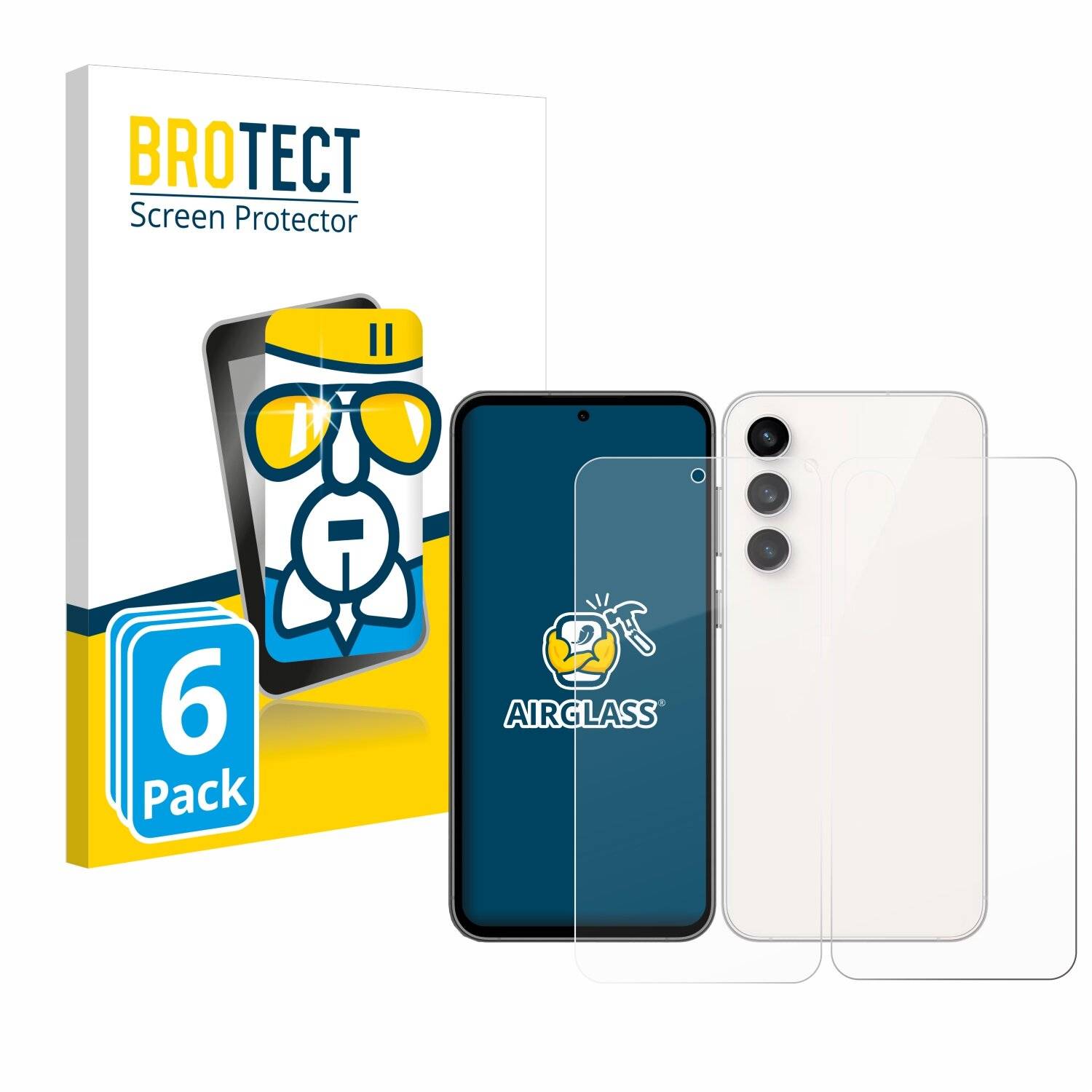 6x BROTECT AirGlass Glas Panzer-Folie für Samsung Galaxy S23 FE (Display+Rückseite) -