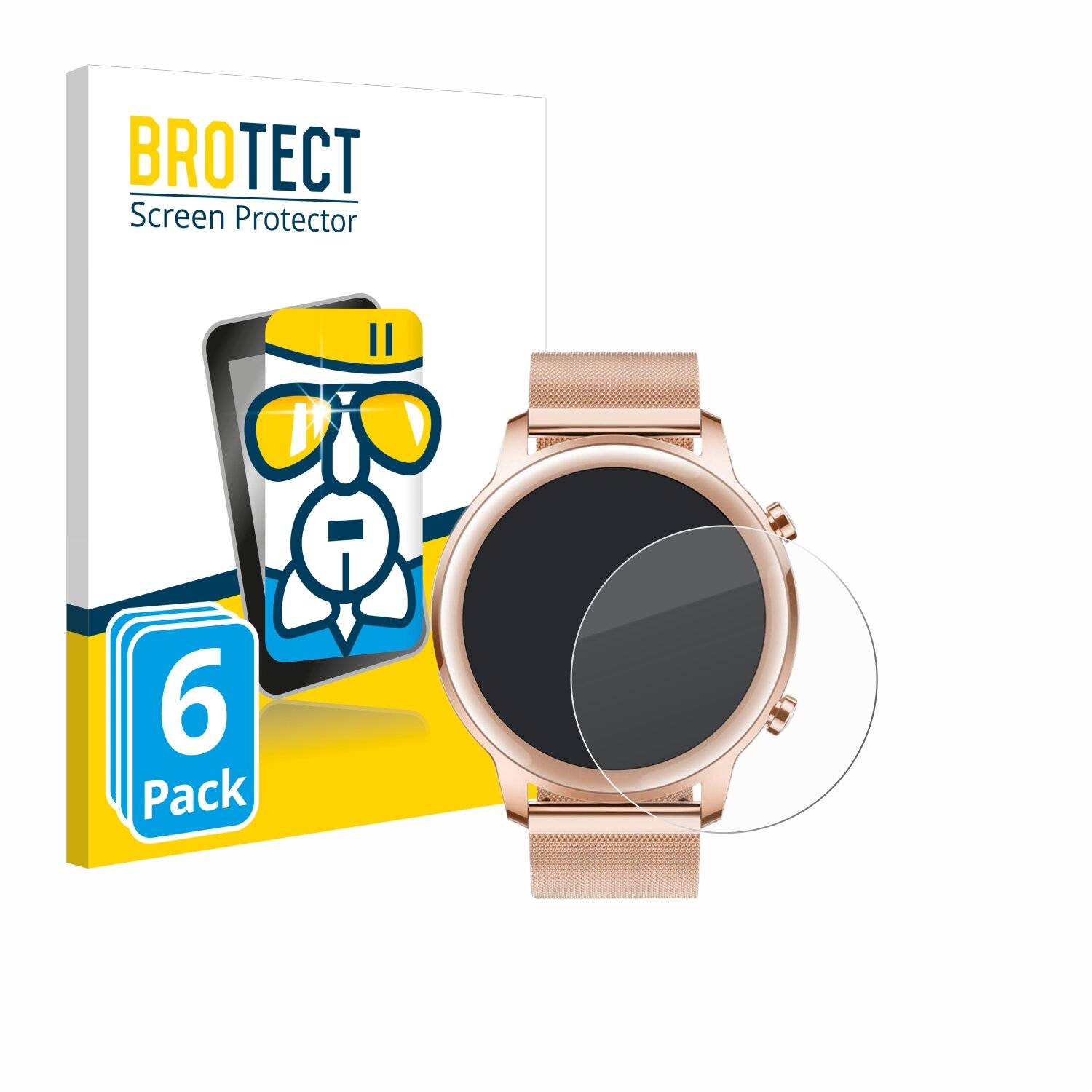 6x BROTECT AirGlass Glas Panzer-Folie für Honor MagicWatch 2 (42 mm) -