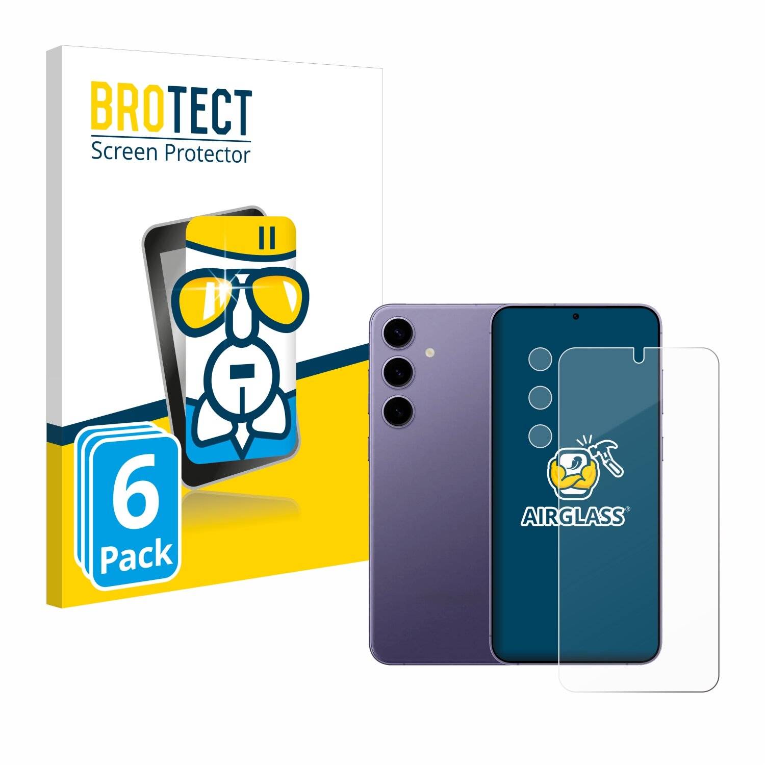 6x BROTECT AirGlass Glas Panzer-Folie für Samsung Galaxy S24 (Display+Kamera) -