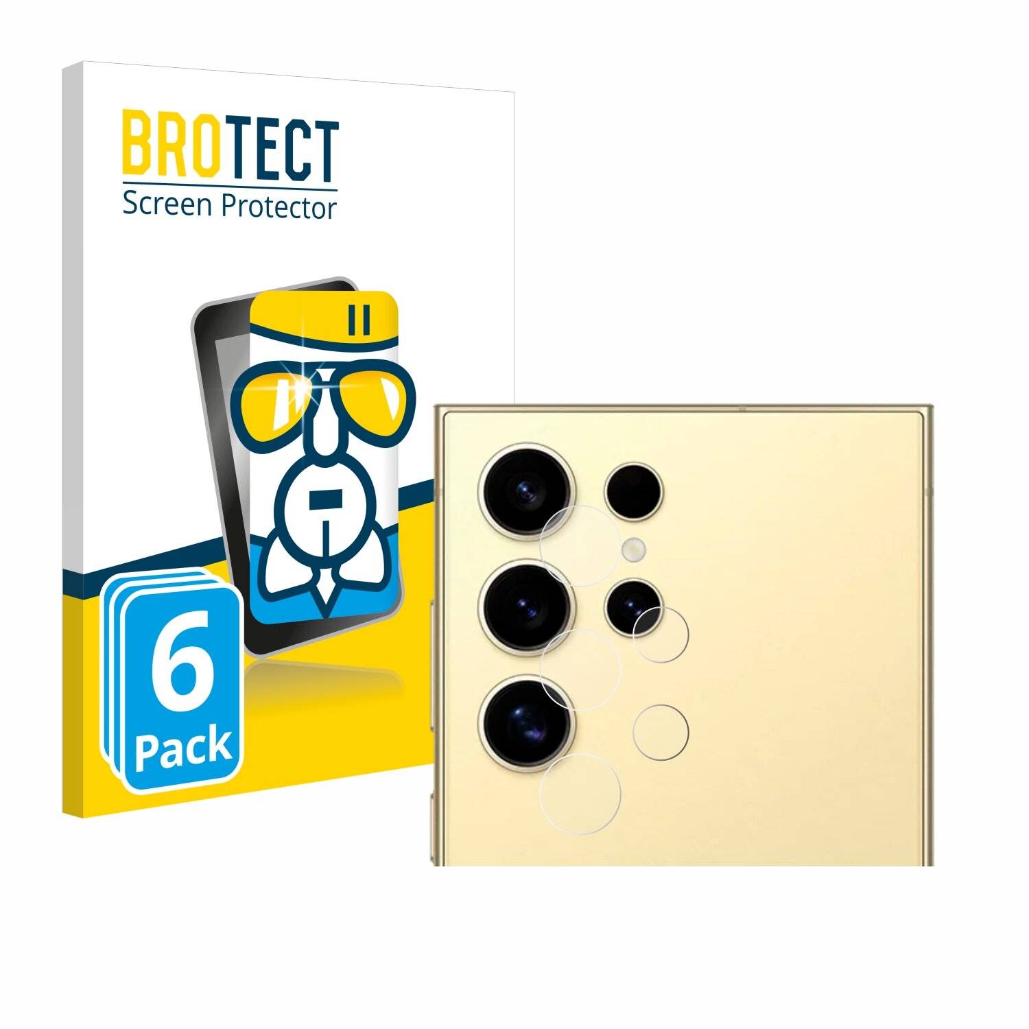 6x BROTECT AirGlass Glas Panzer-Folie für Samsung Galaxy S24 Ultra (NUR Kameraschutz) -