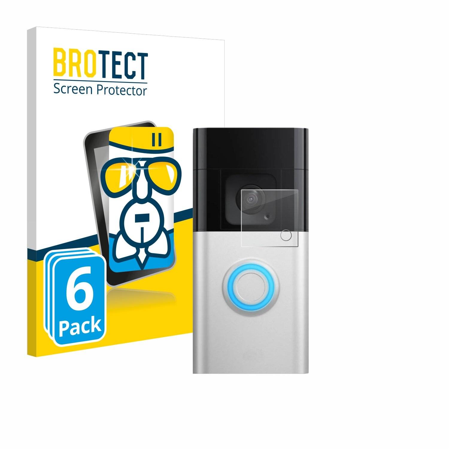 6x BROTECT AirGlass Glas Panzer-Folie für Ring Video Doorbell Plus -