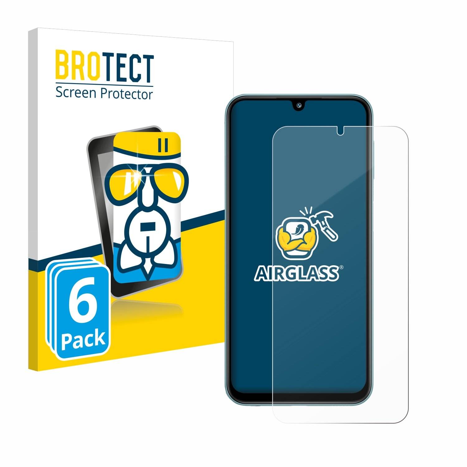 6x BROTECT AirGlass Glas Panzer-Folie für Samsung Galaxy M34 -
