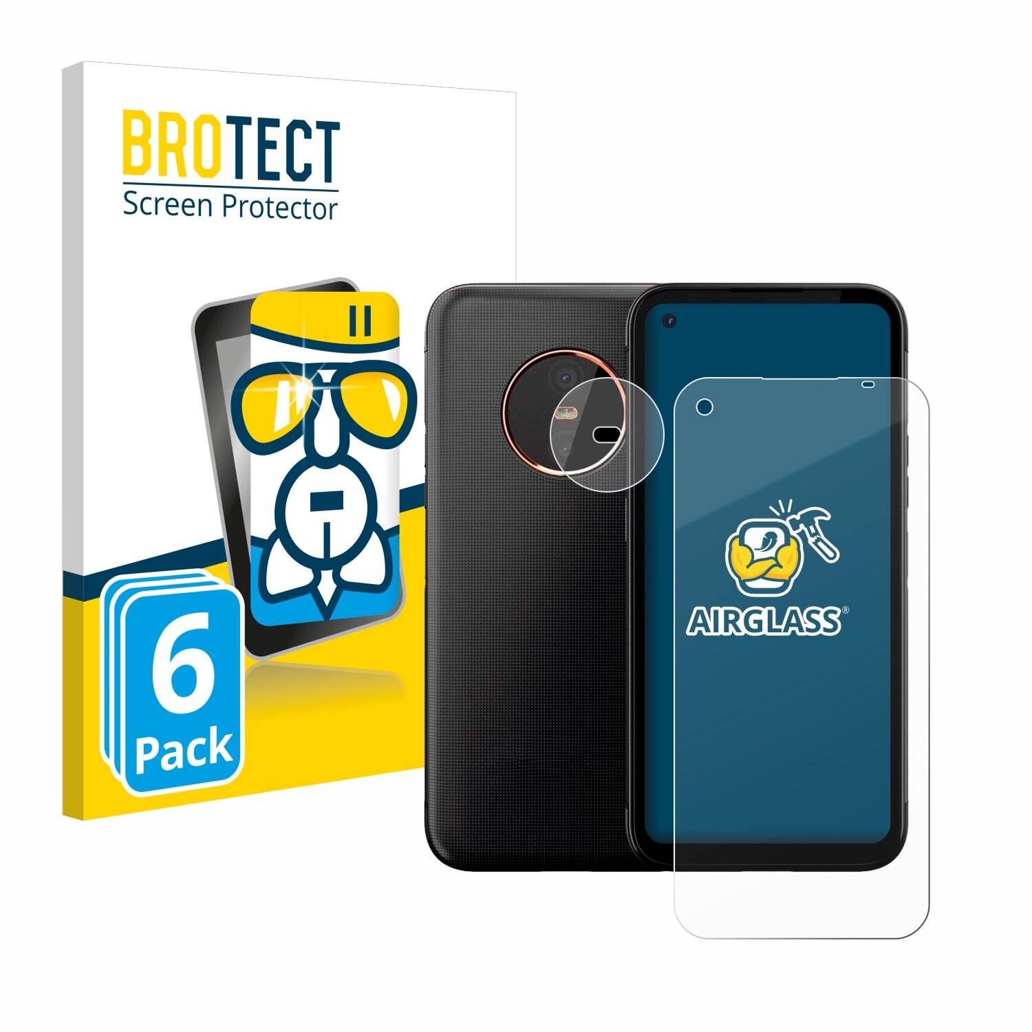 6x BROTECT AirGlass Glas Panzer-Folie für Gigaset GX6 Pro (Display+Kamera) -