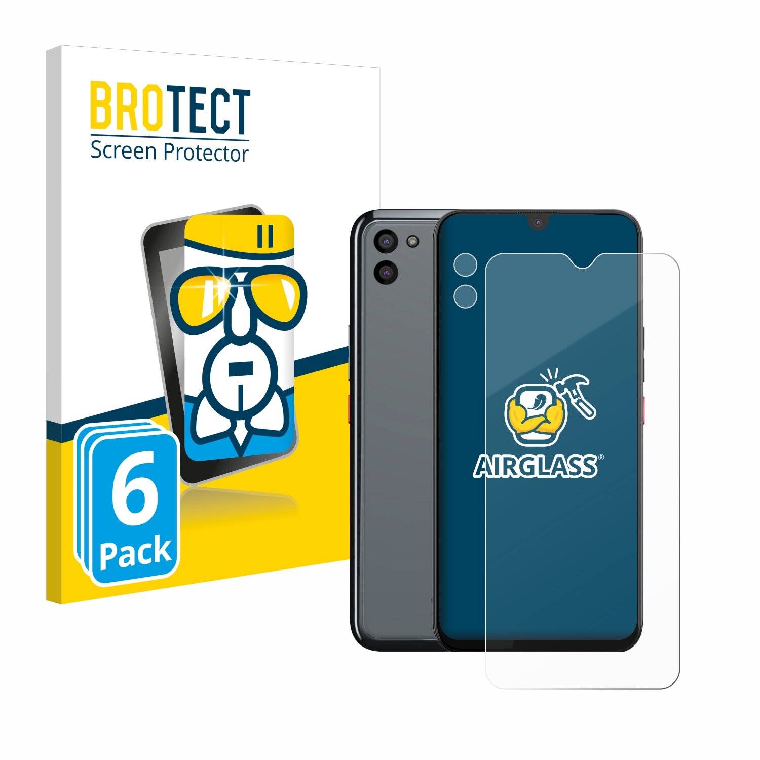 6x BROTECT AirGlass Glas Panzer-Folie für Gigaset GS5 PRO SE (Display+Kamera) -