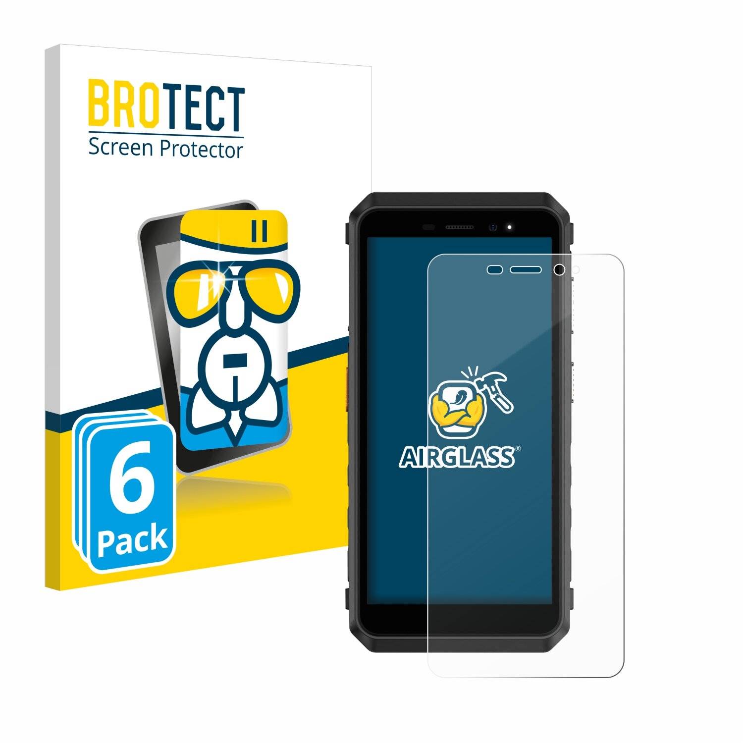6x BROTECT AirGlass Glas Panzer-Folie für Ulefone Power Armor X11 Pro -