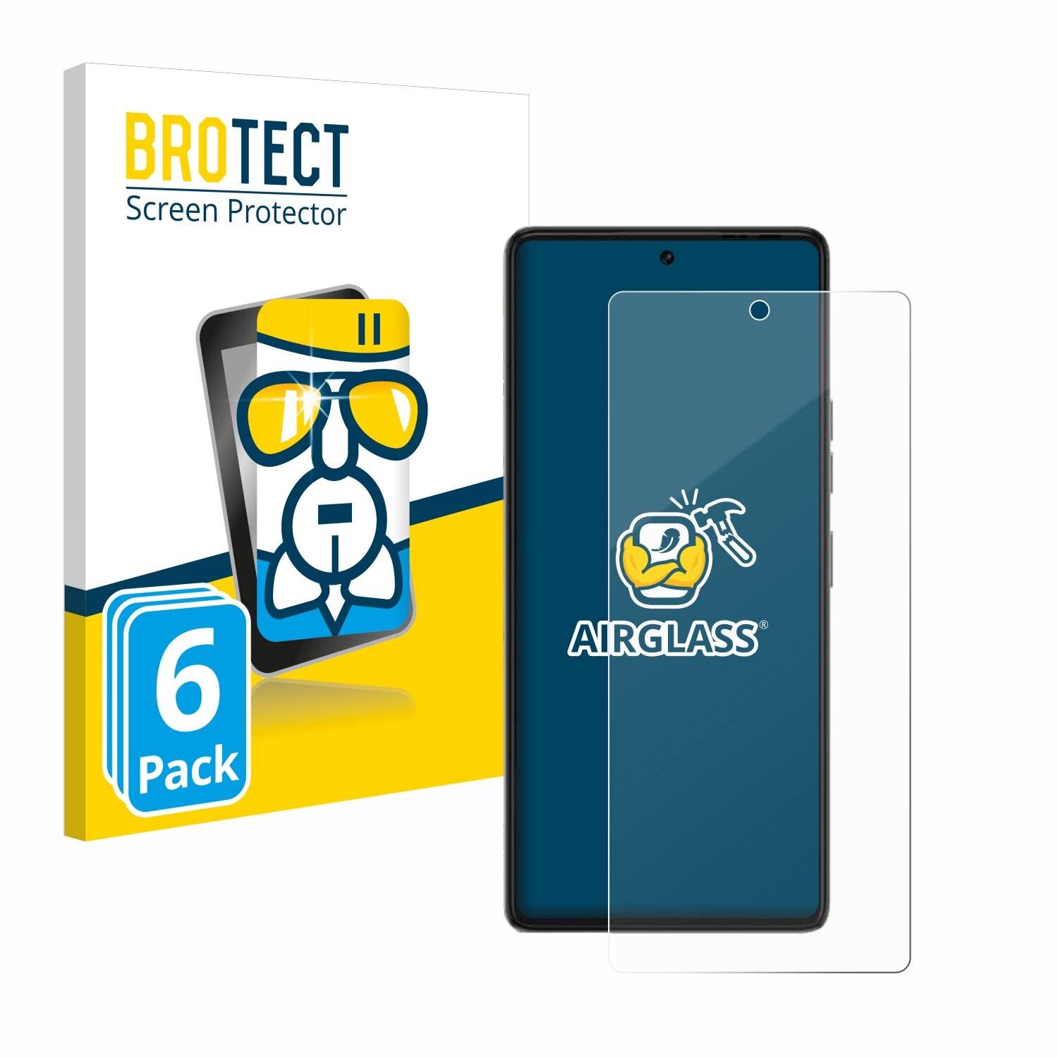 6x BROTECT AirGlass Glas Panzer-Folie für Tecno Pova 6 Pro -