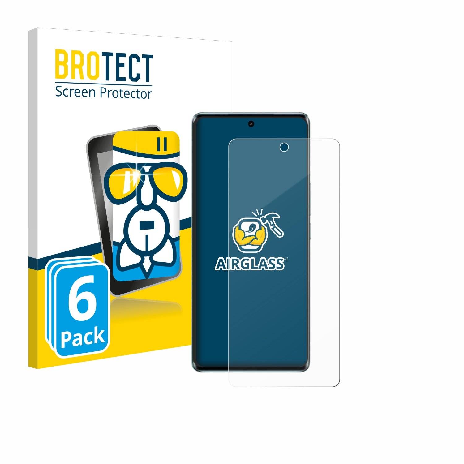 6x BROTECT AirGlass Glas Panzer-Folie für Vivo V30 Pro -